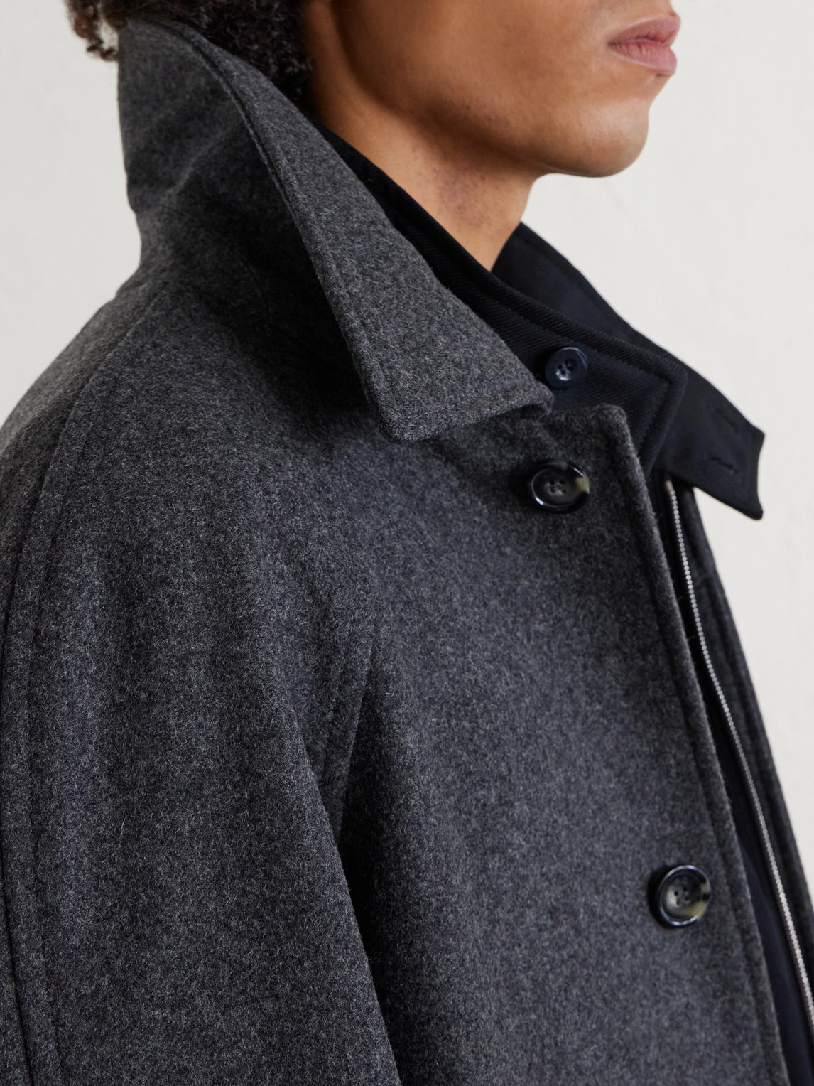 Apc Wool Coat In Gray