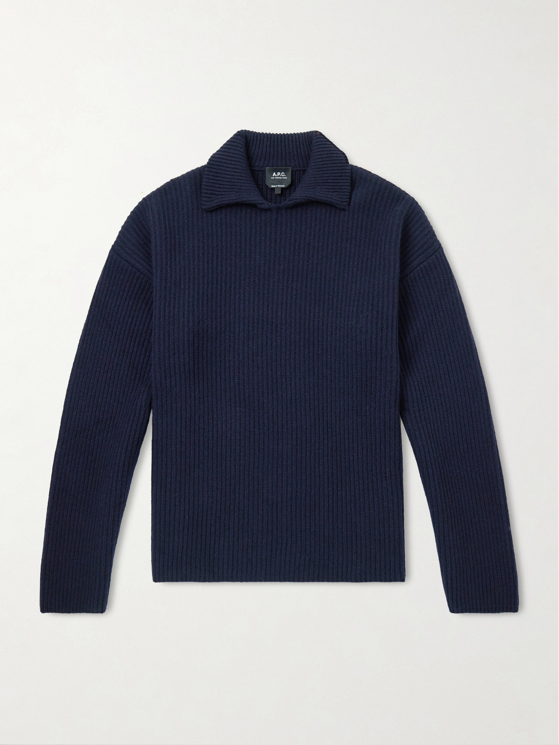A.P.C. Oversized Ribbed Wool and Cashmere-Blend Polo Sweater - Men