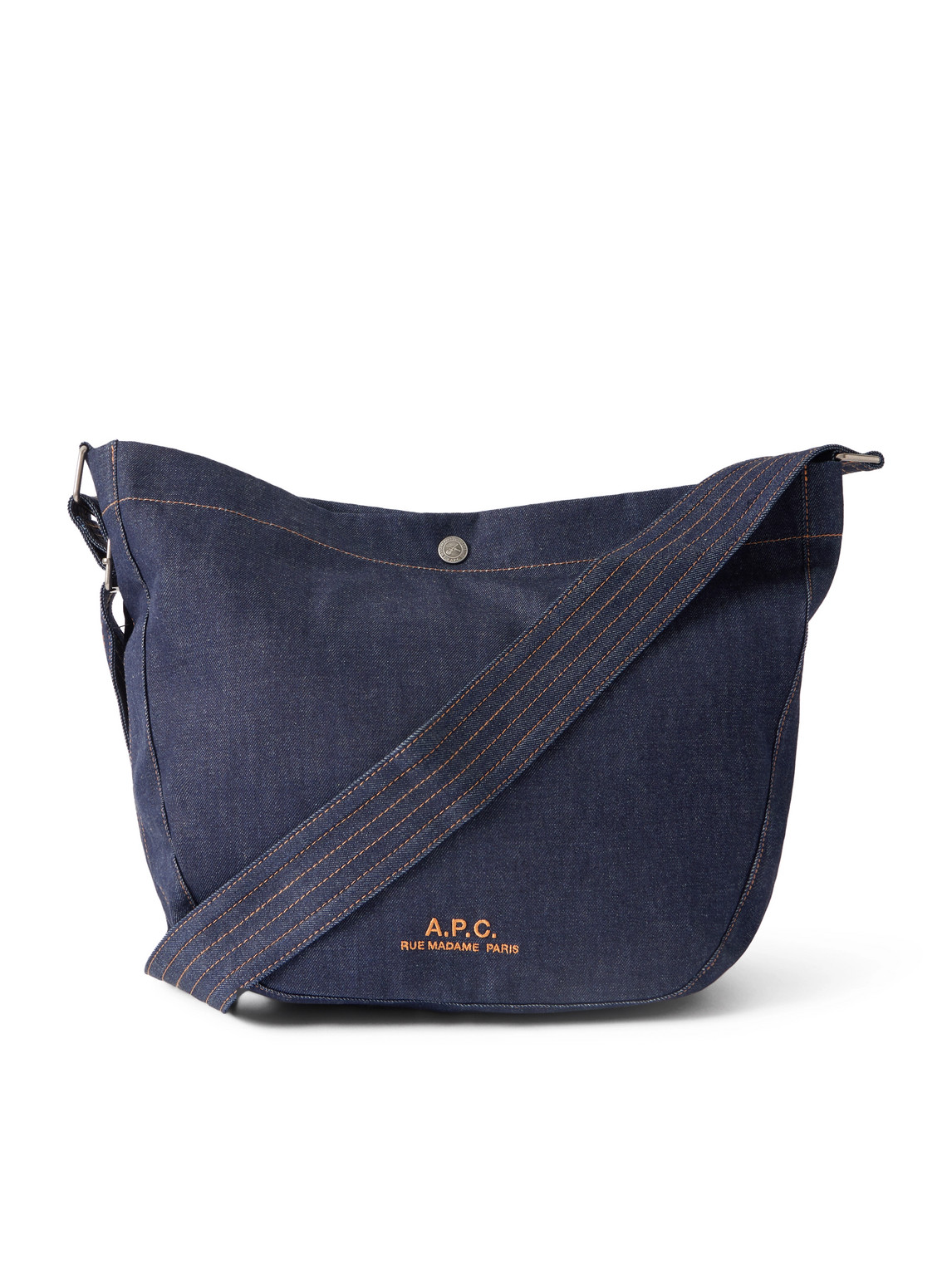 Apc Journal Organic Denim Tote Bag In Blue