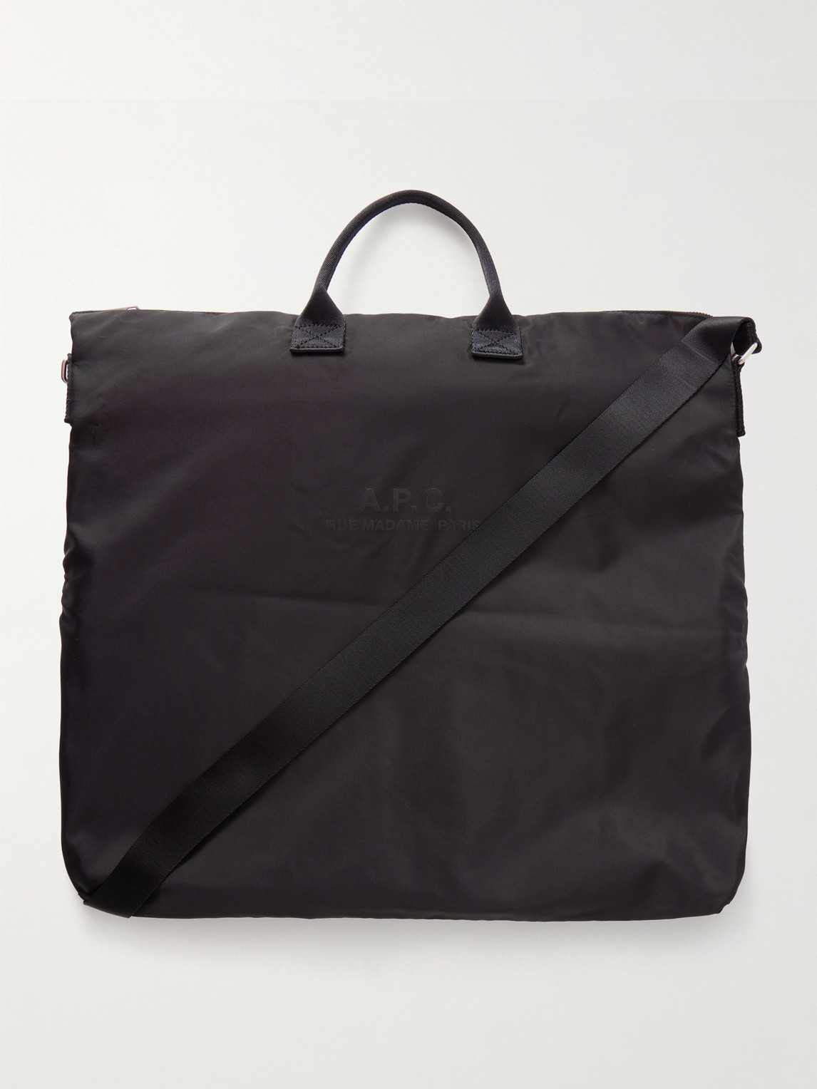 A.P.C. Webbing-Trimmed Logo-Print Shell Messenger Bag - Men