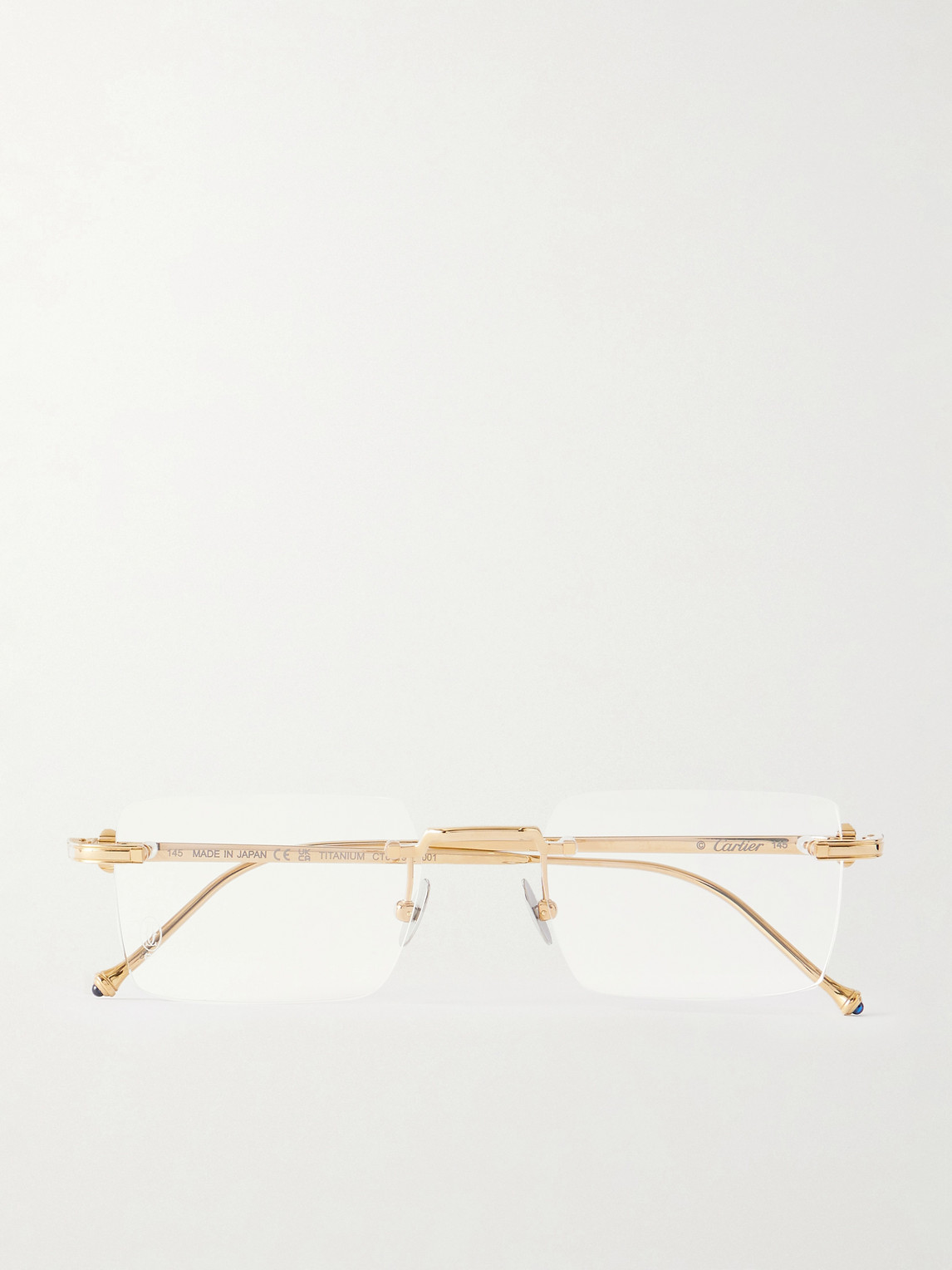 Cartier Eyewear Pasha Square-Frame Gold-Tone Glasses - Men