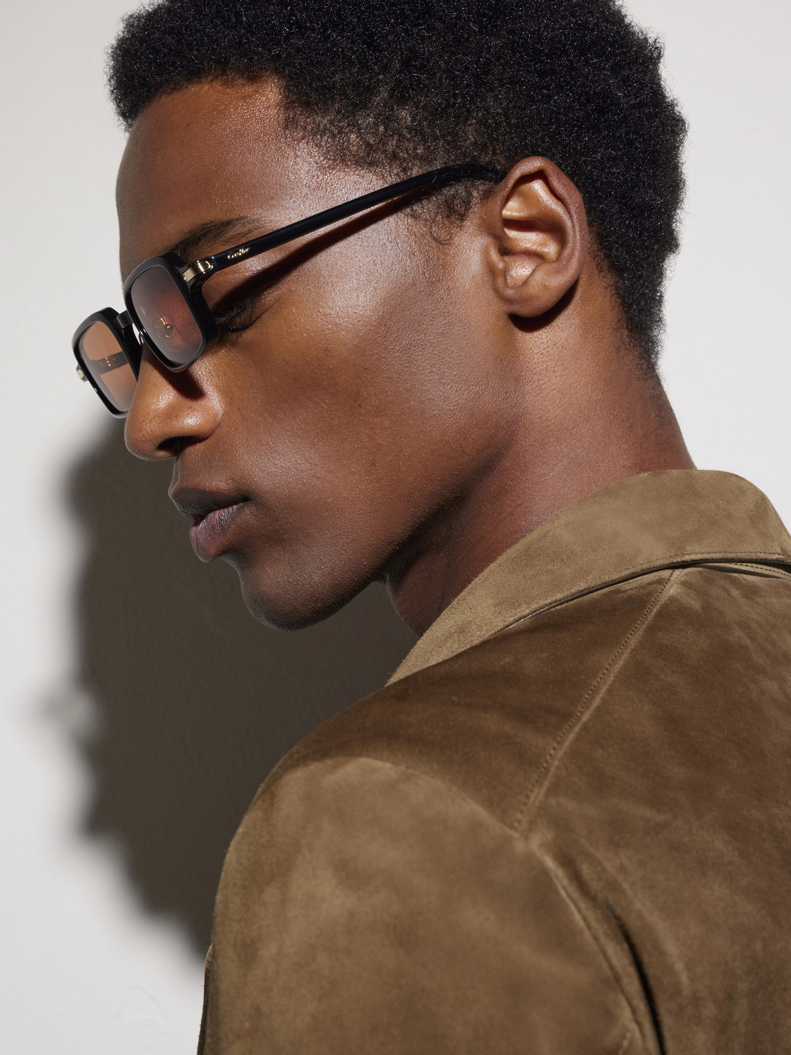 Cartier 49mm Small Rectangular Sunglasses In Black