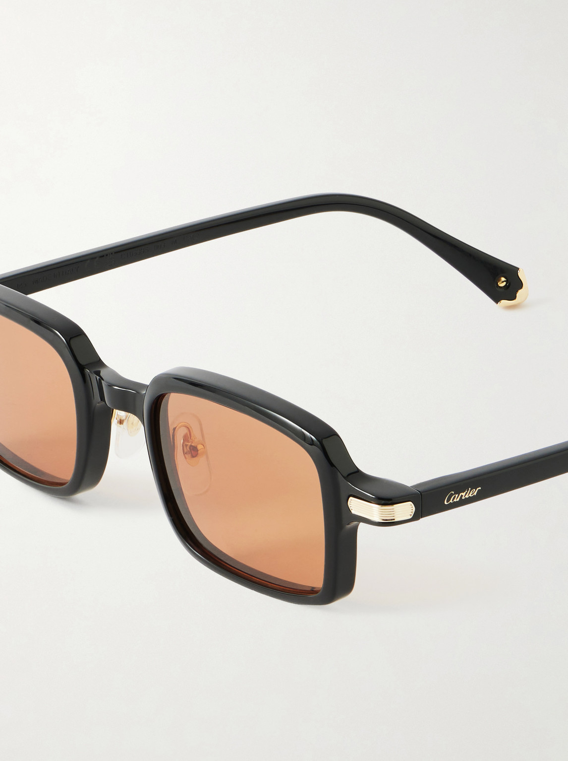 Cartier 49mm Small Rectangular Sunglasses In Black