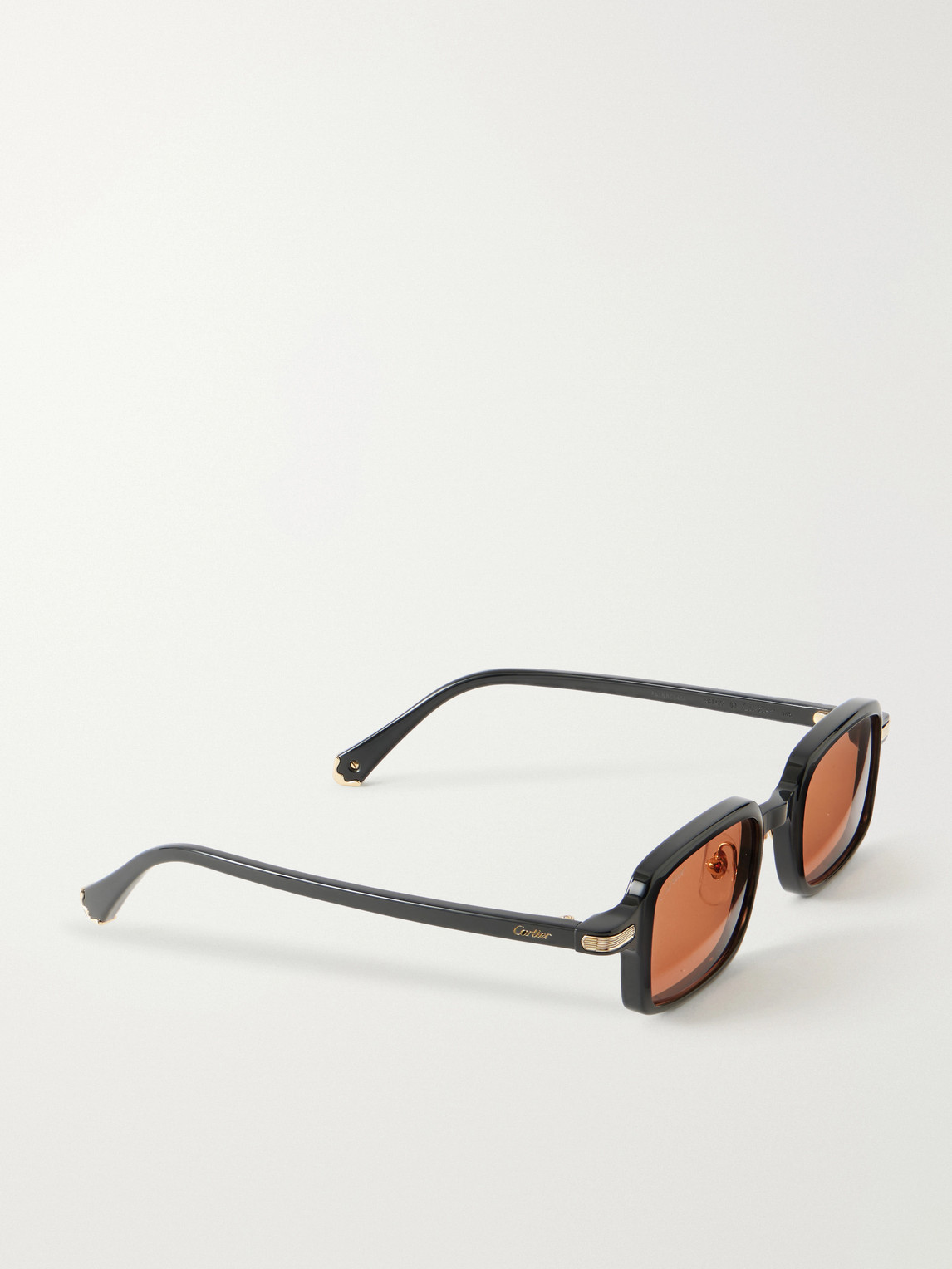Cartier 49mm Small Rectangular Sunglasses In Black