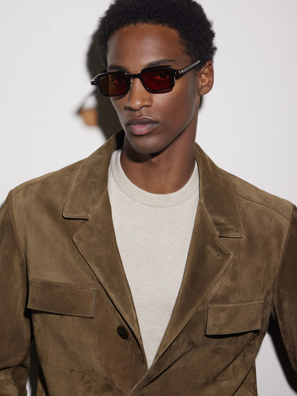 Cartier 49mm Small Rectangular Sunglasses In Black