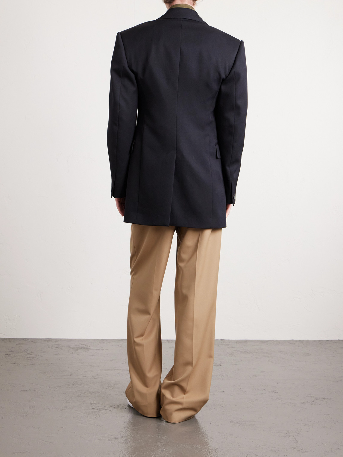 Celine Colonne Wool-twill Blazer In Black