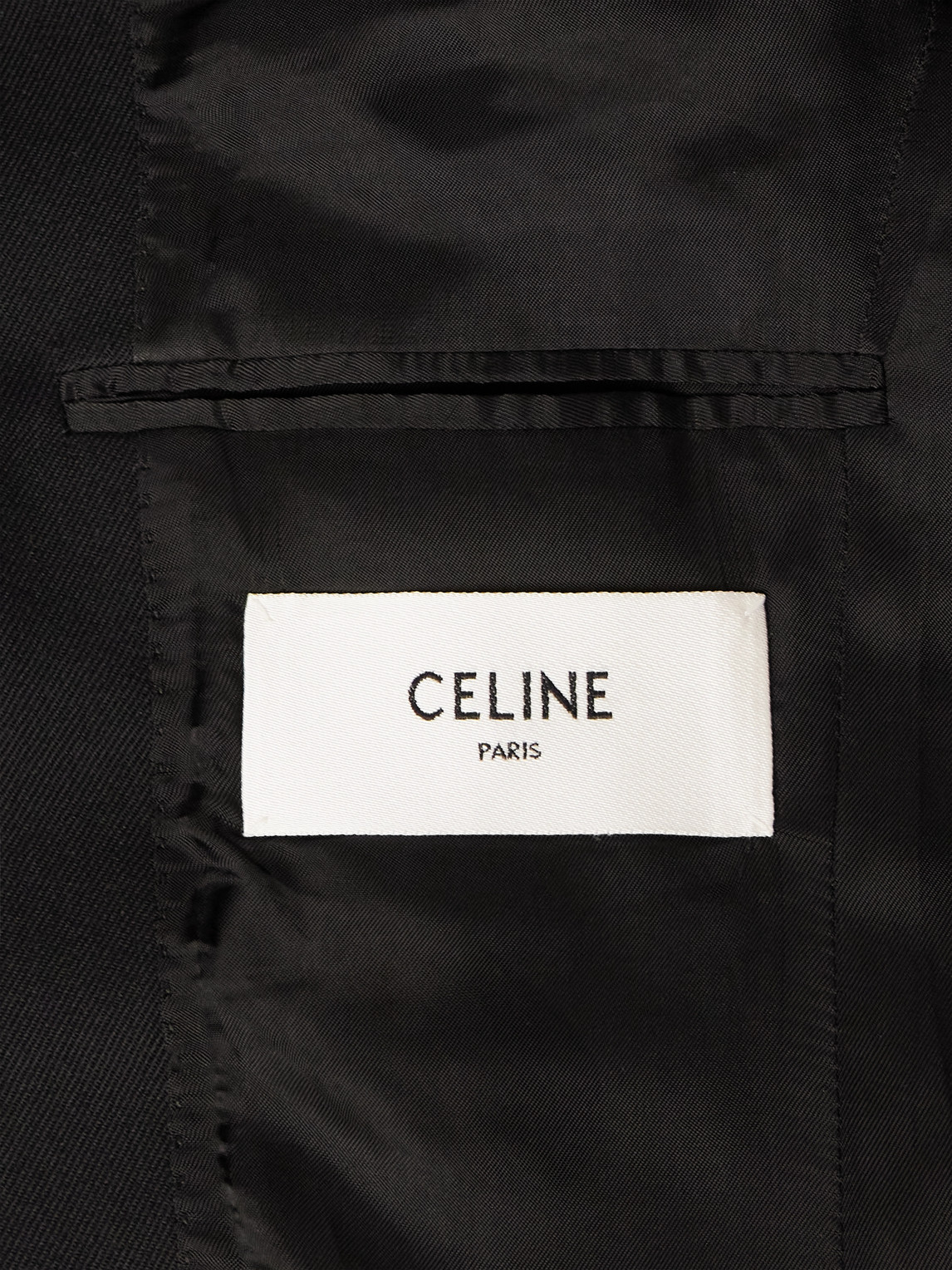 Celine Colonne Wool-twill Blazer In Black
