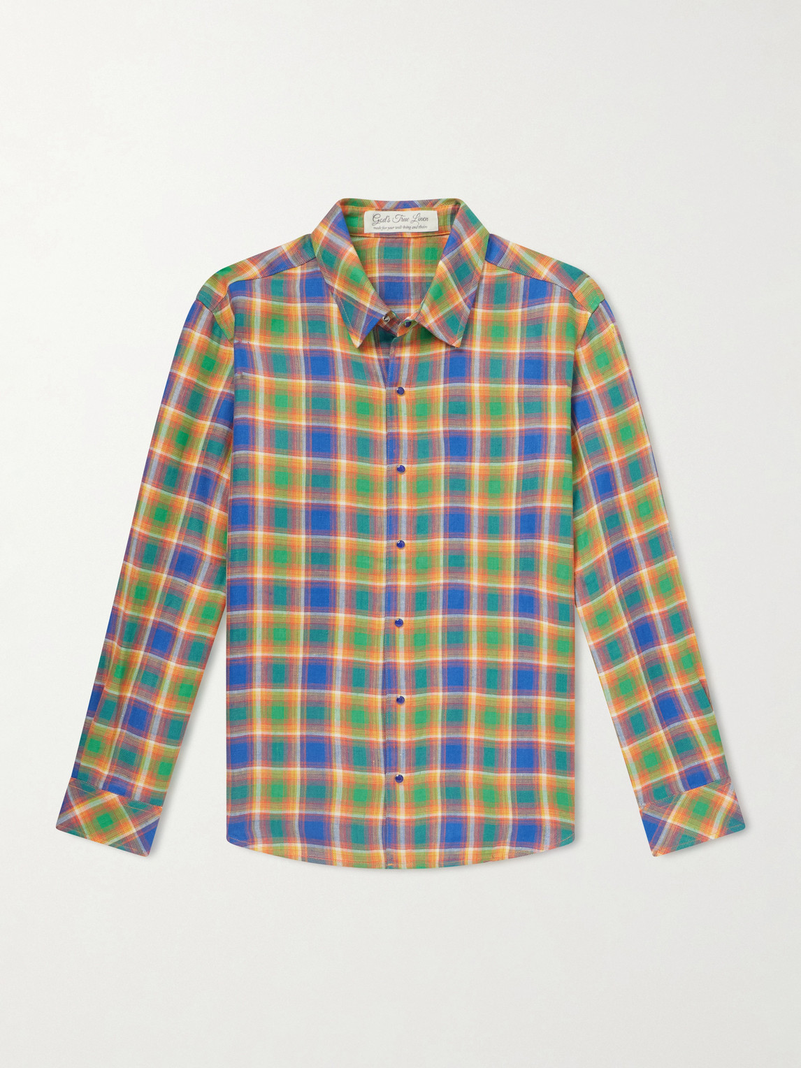God's True Cashmere Checked Linen Shirten