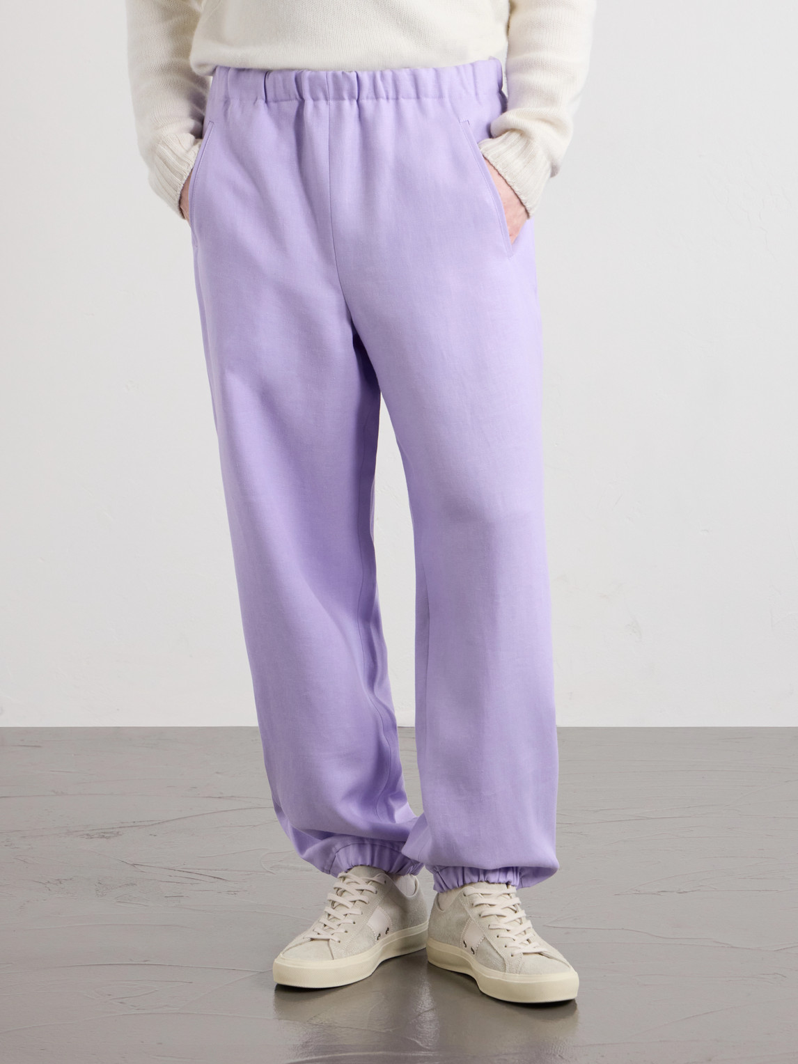  God's True Cashmere - Linen Drawstring Sweatpants - Men - Purple - S 