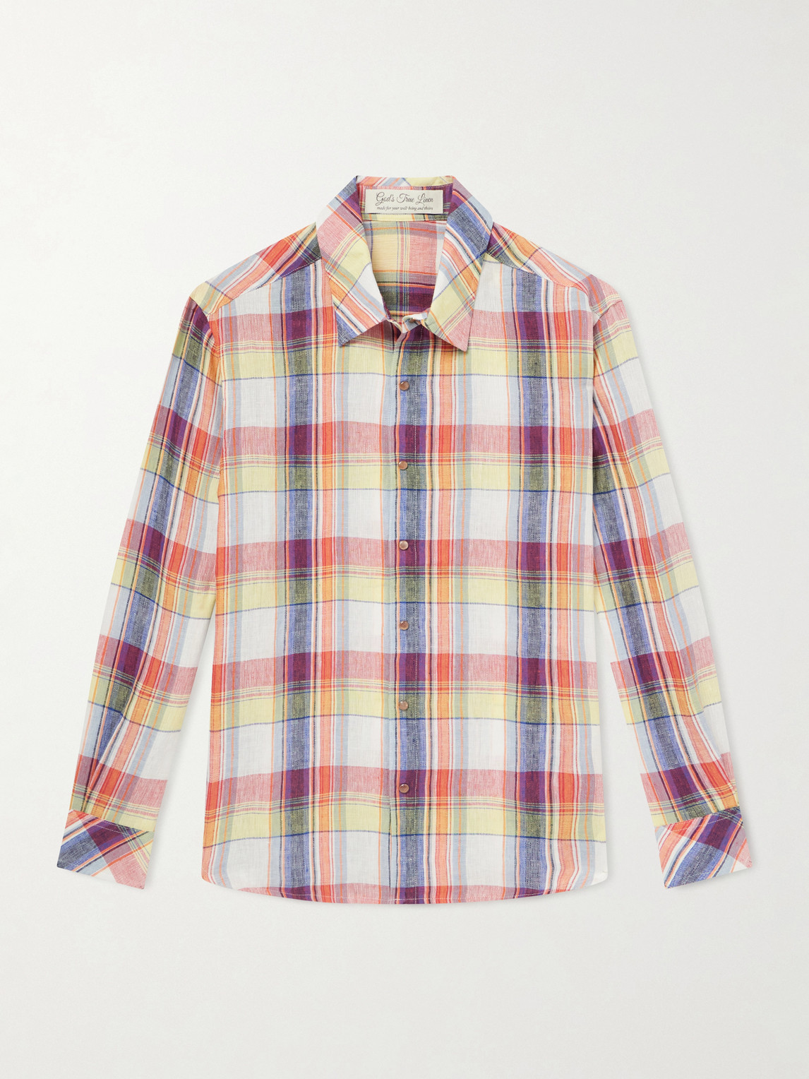 God's True Cashmere Daybreak Checked Linen Shirt - Men