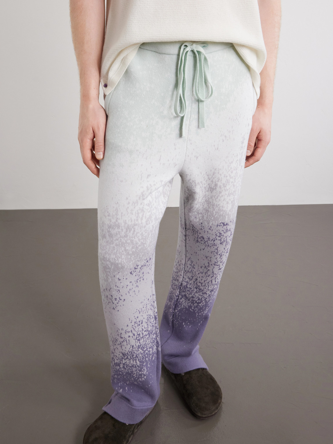 Ombre Straight-Leg Cashmere Trousers