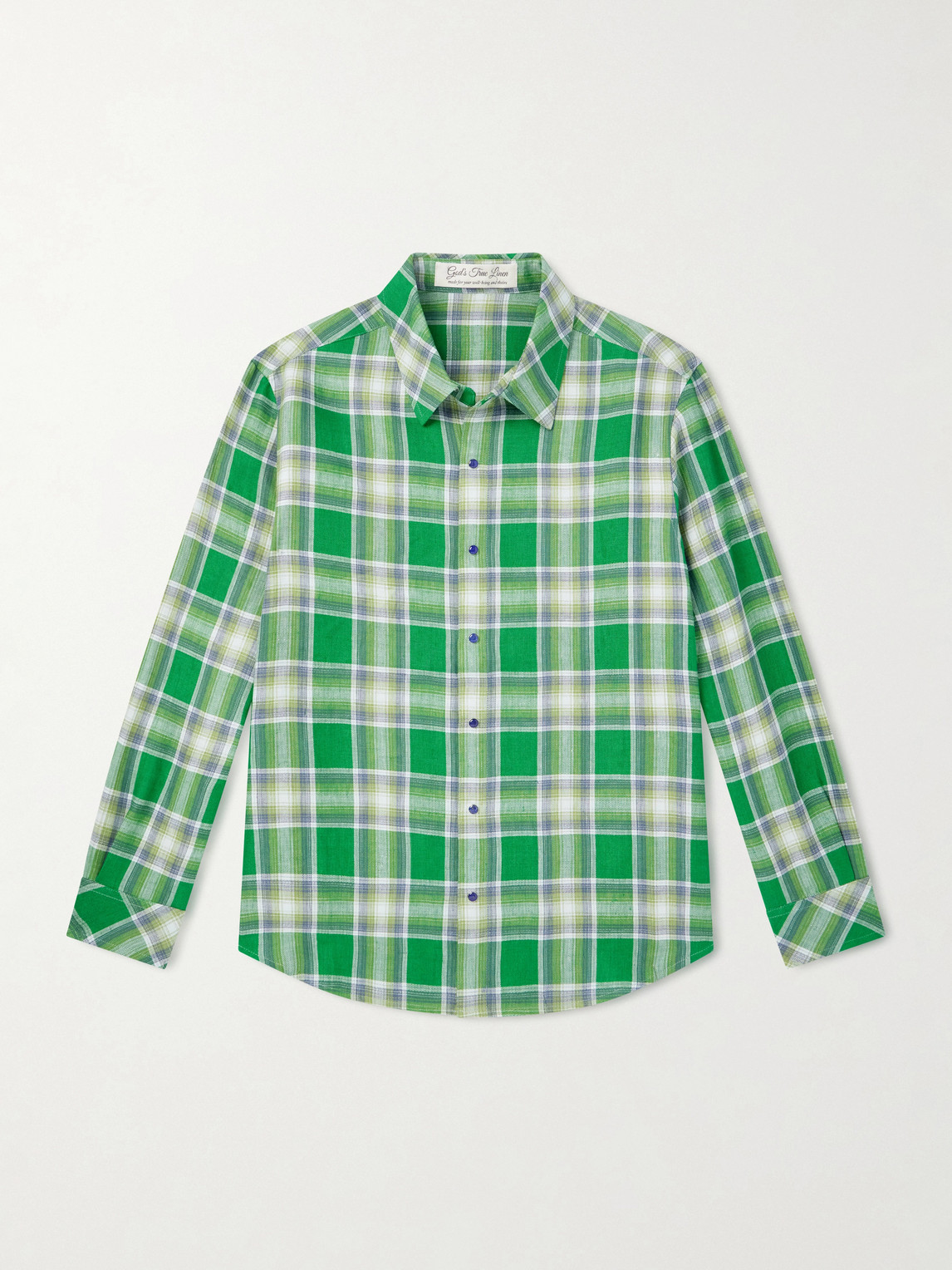 God's True Cashmere Harbor Checked inen Shirt - Men
