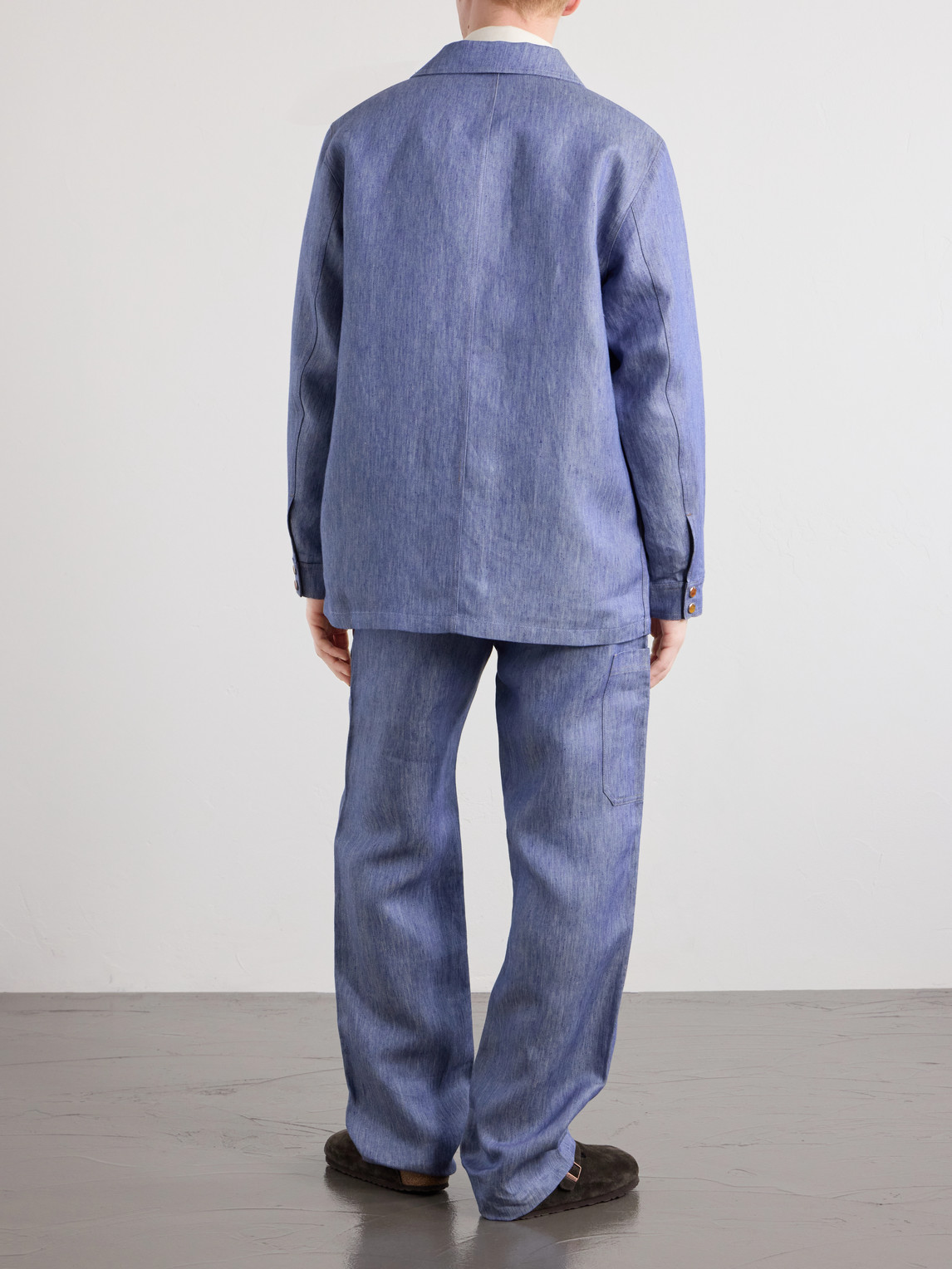  God's True Cashmere - Linen Blouson Jacket - Men - Blue - S 