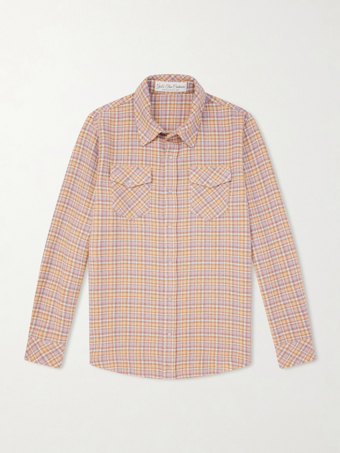 God's True Cashmere Midnight Rose Checked Cashmere hirt - Men
