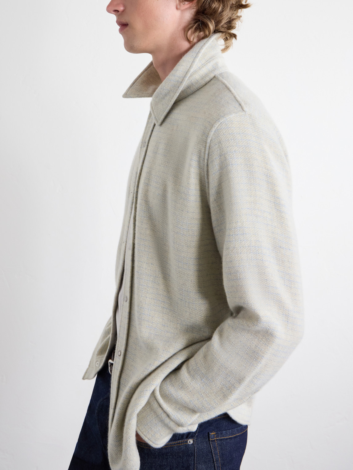Pearlescente Ombre Checked Cashmere Shirt