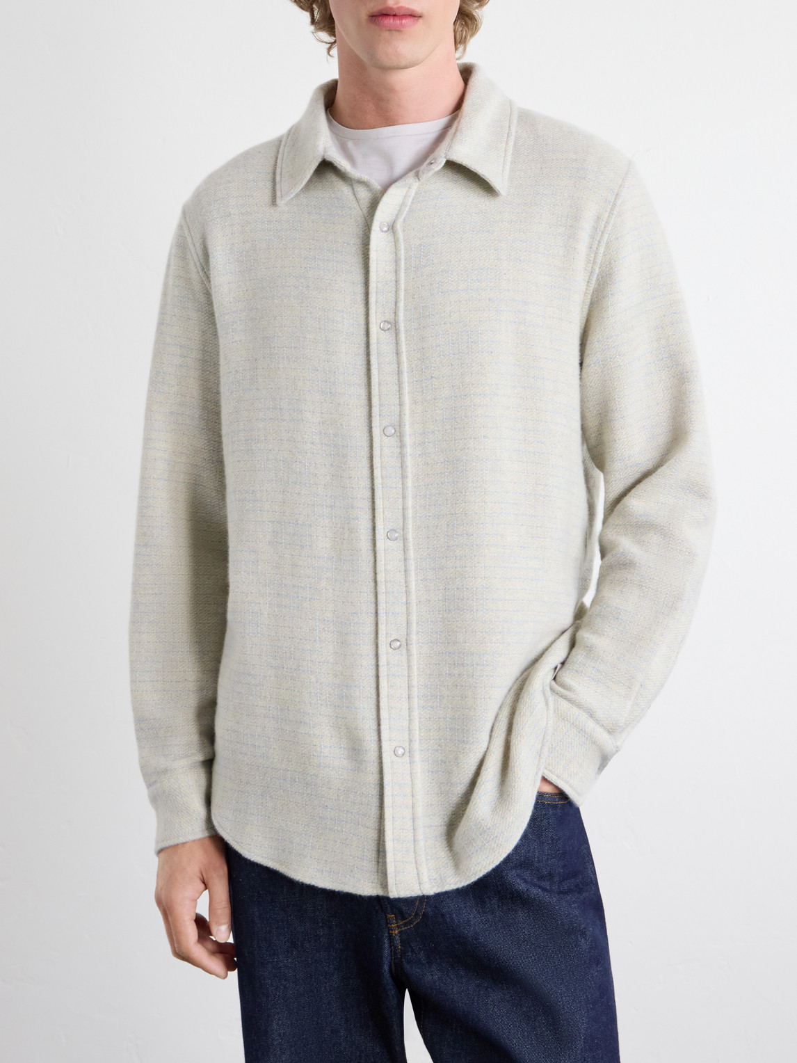 Pearlescente Ombre Checked Cashmere Shirt