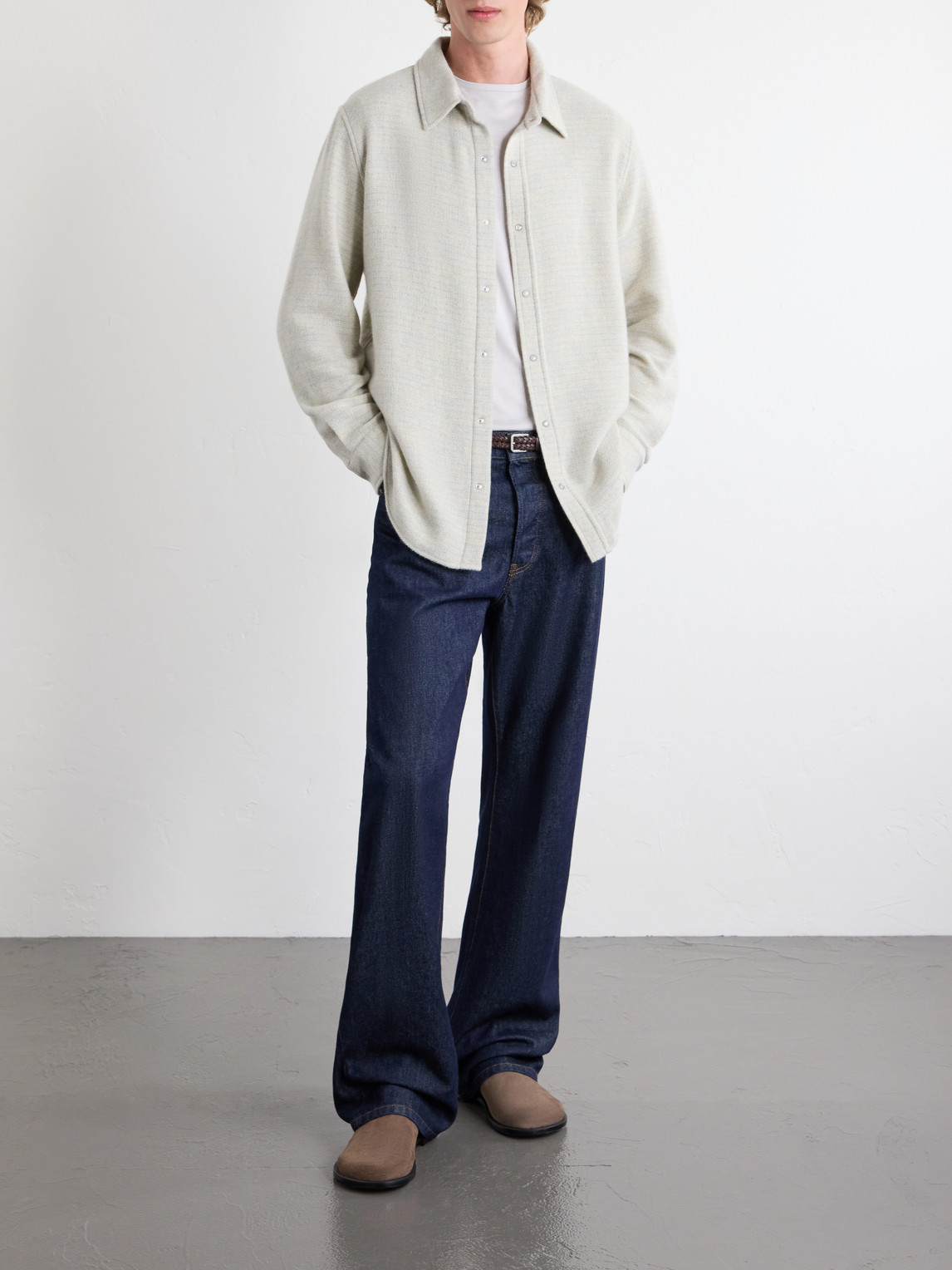 Pearlescente Ombre Checked Cashmere Shirt