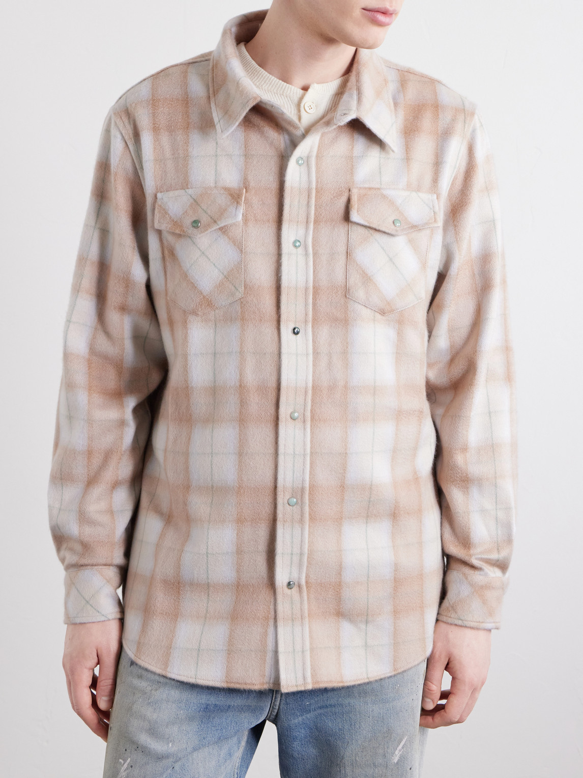  God's True Cashmere - Checked Cashmere Shirt - Men - Neutrals - S 