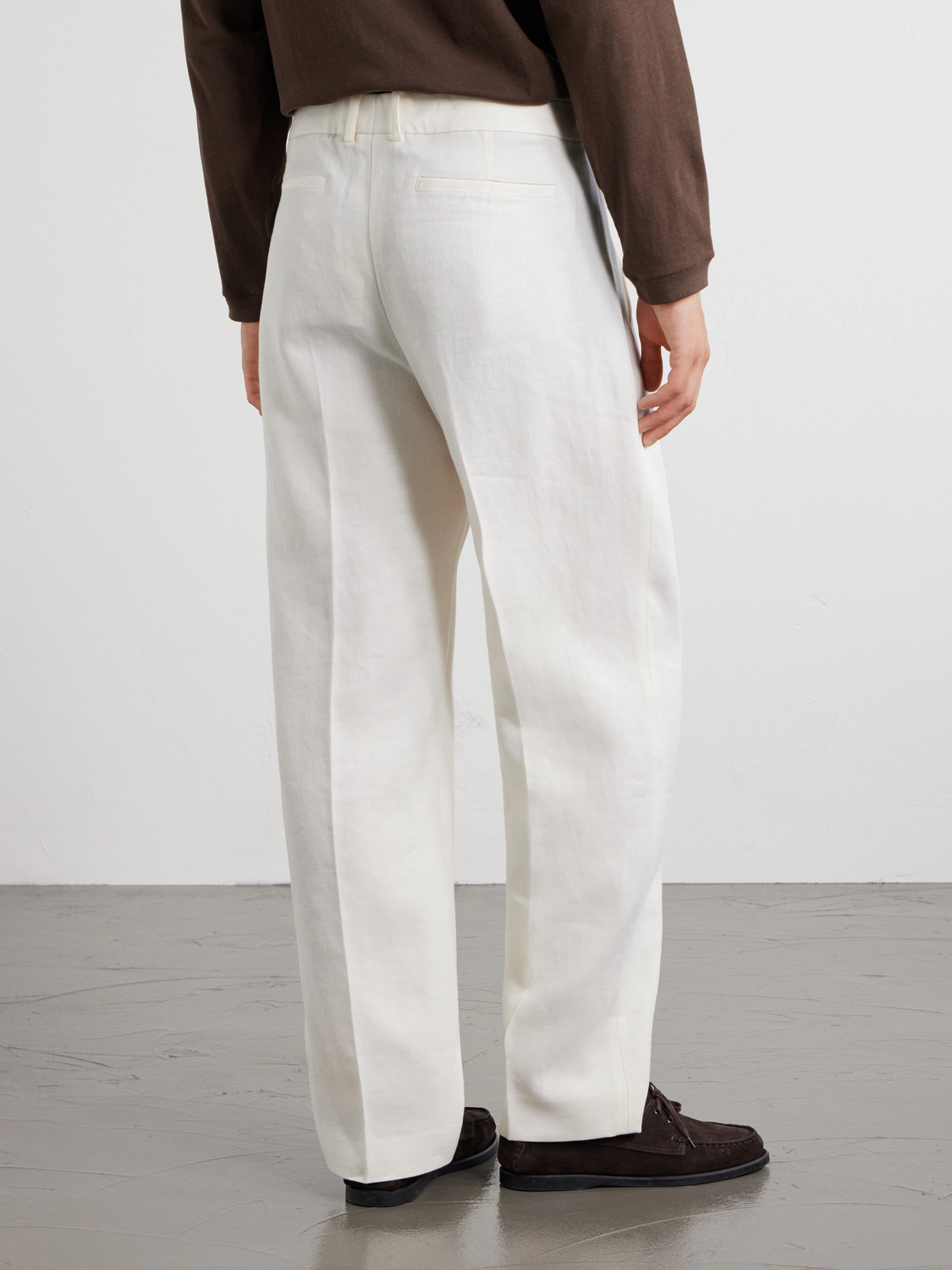 Straight-Leg Linen-Twill Trousers