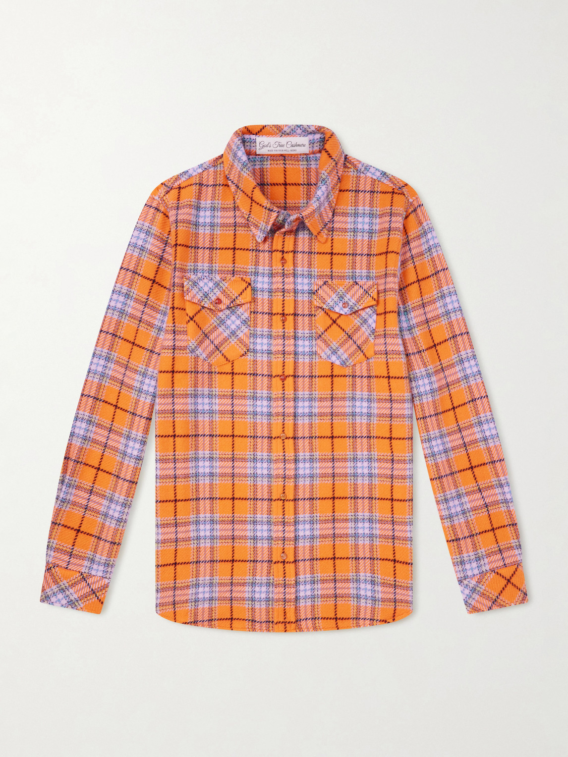 God's True Cashmere Midnight un Checked Cashmere hirt - Men