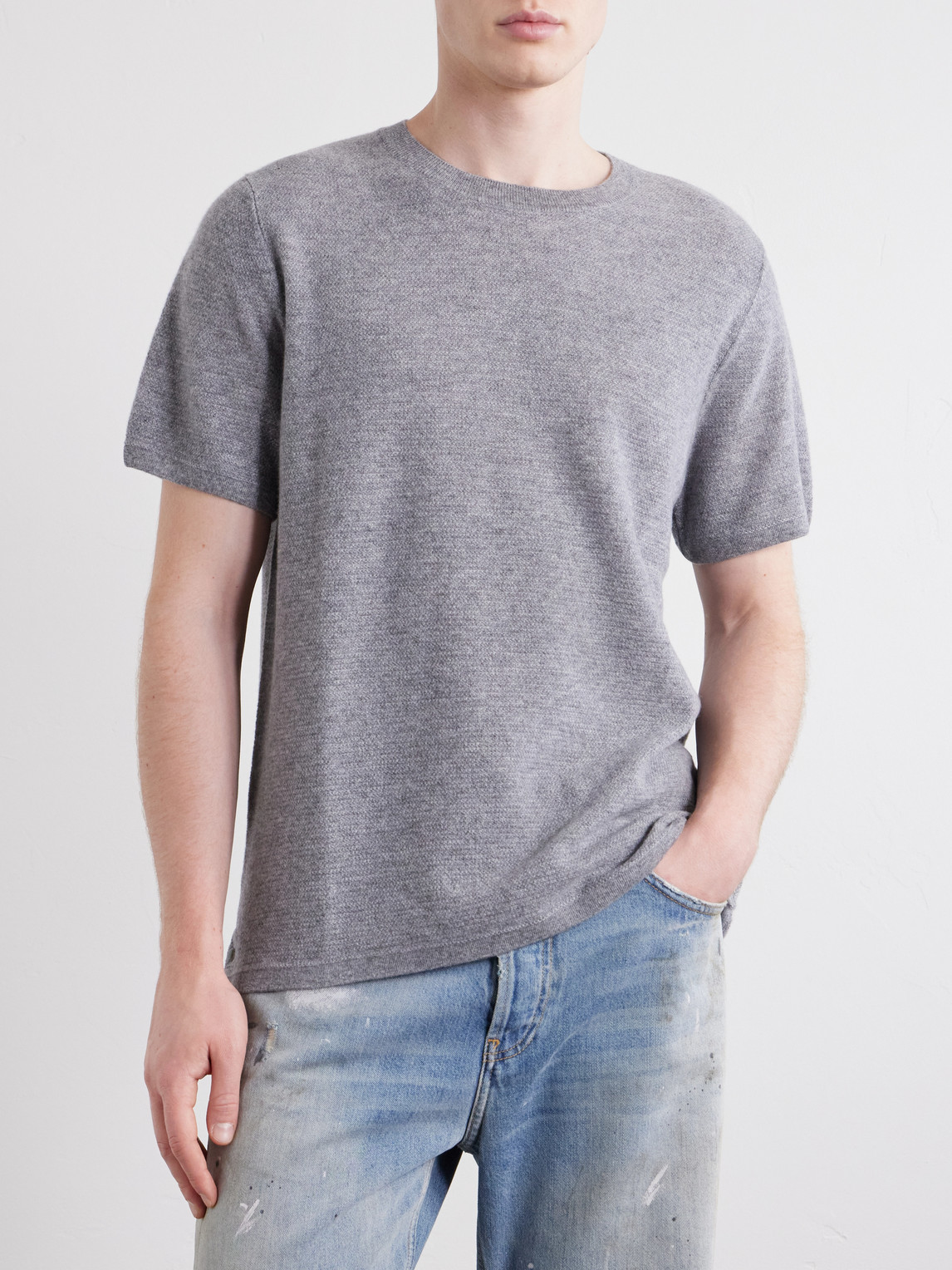 God's True Cashmere - Cashmere T-shirt - Men - Gray - Xs 