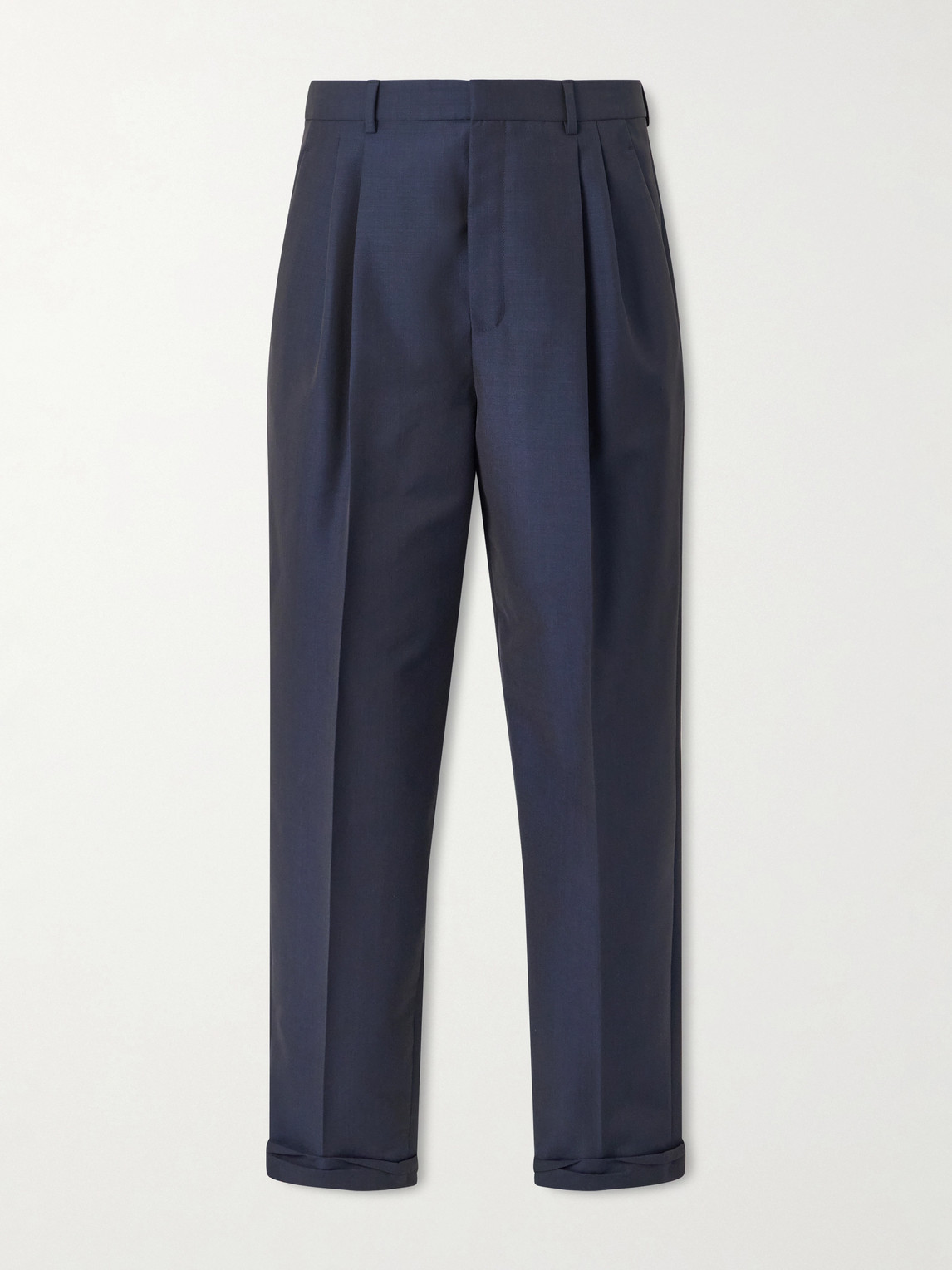 Saint Laurent Tapered Pleated Wool and Mohair-Blend Trousers IT 46