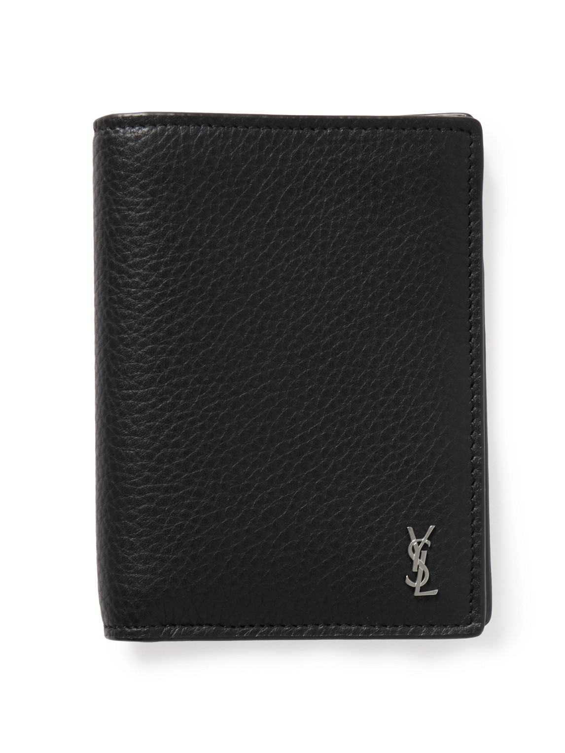 Saint Laurent Logo-appliquéd Full-grain Leather Billfold Wallet In Black