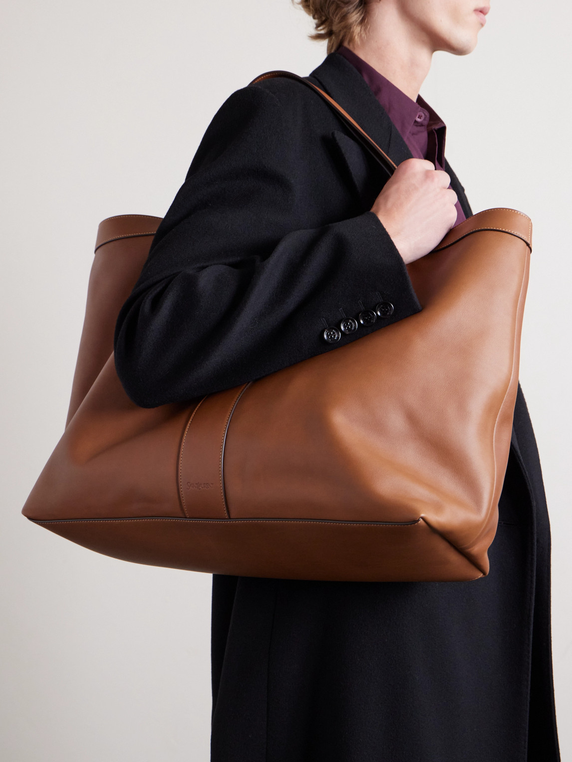  Saint Laurent - Marais Leather Tote Bag - Men - Red 