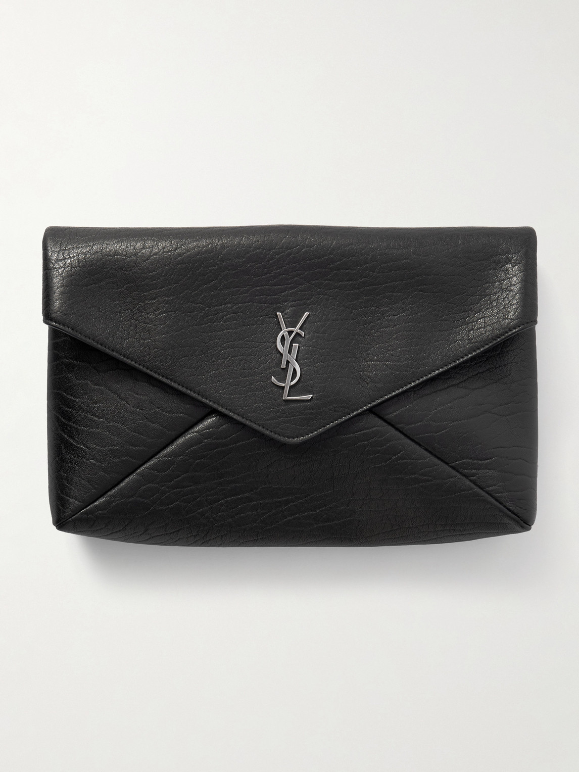 Saint Laurent Logo-Embellished Full-Grain Leather Pouch - Men