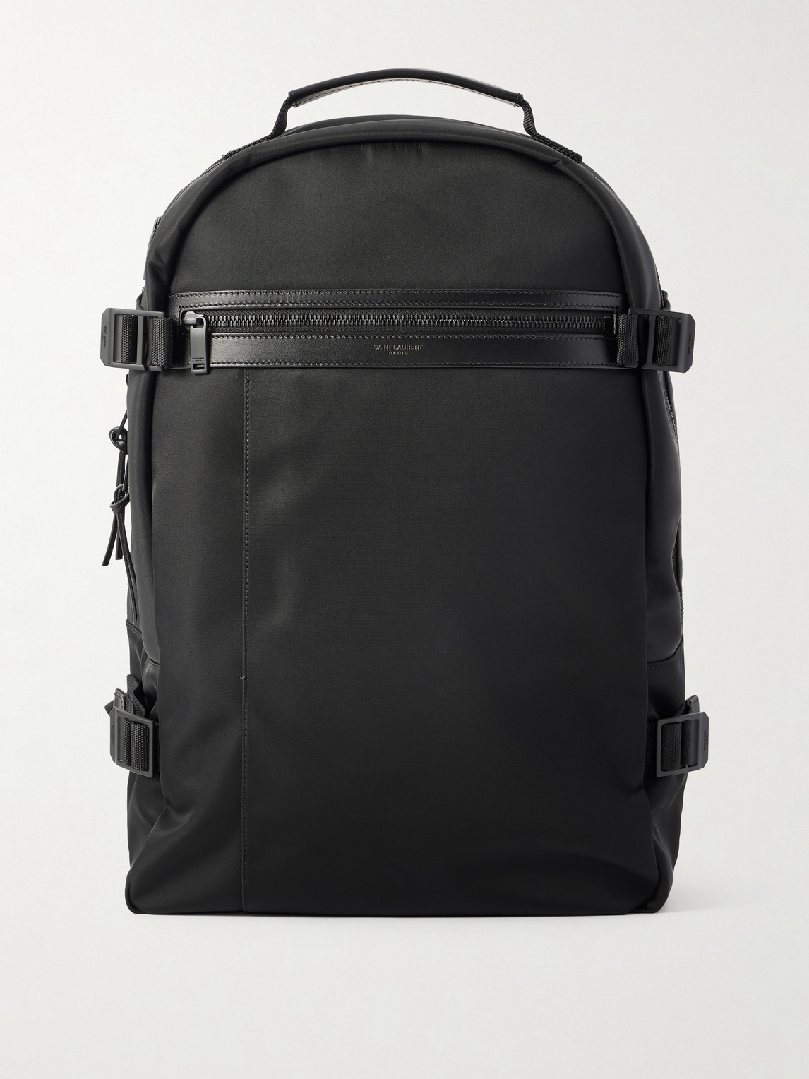 Saint Laurent Leather-trimmed Shell Backpack In Black
