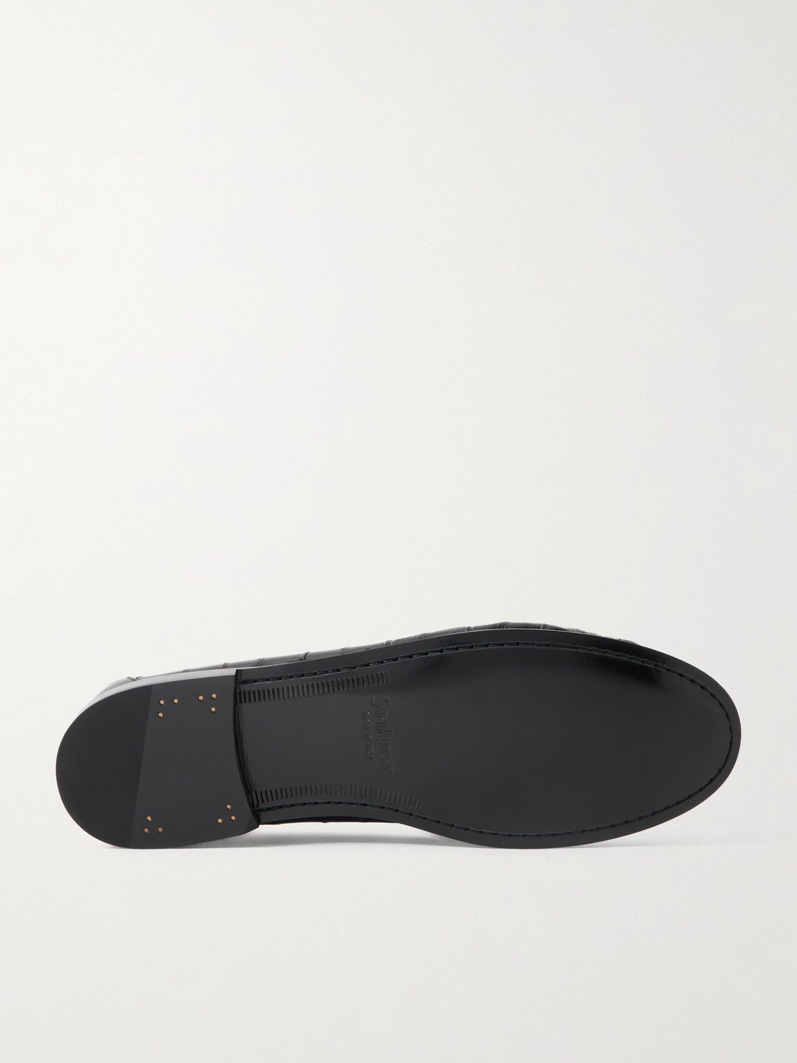 Saint Laurent Le Loafer Monogram Logo-appliquéd Eel Penny Loafers In Black