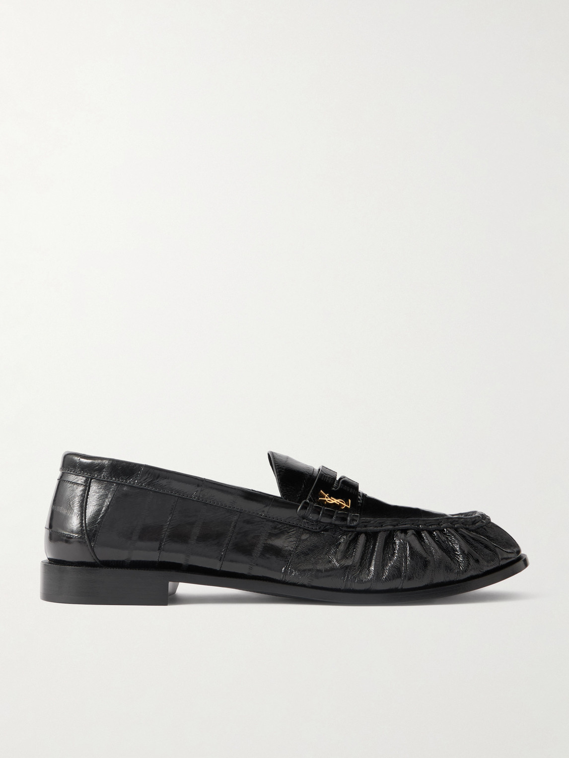 Saint Laurent Le Loafer Monogram Logo-Appliquéd Eel Penny Loafers - Men