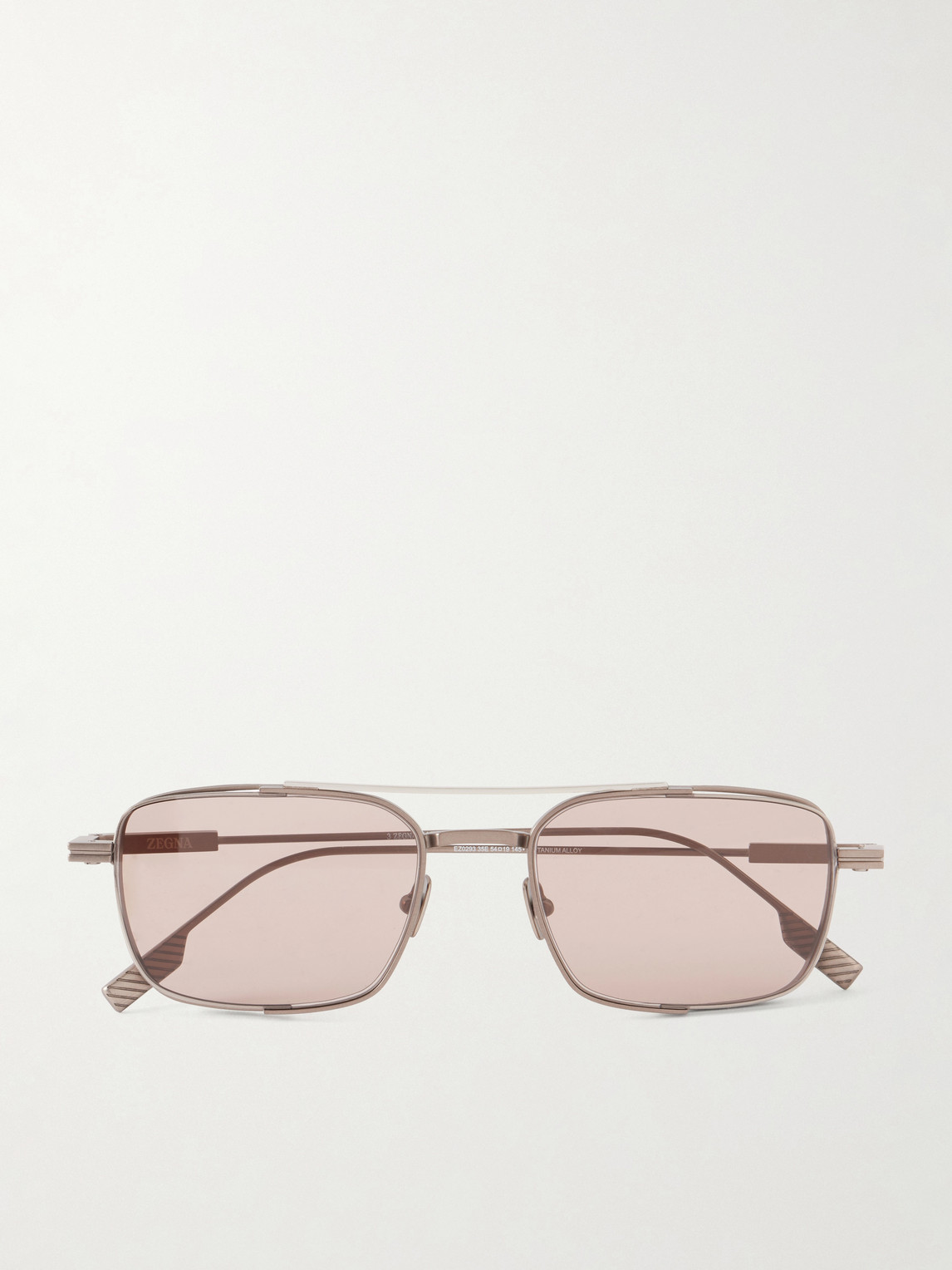 Zegna Geometric Round-Frame Titanium Sunglasses - Men