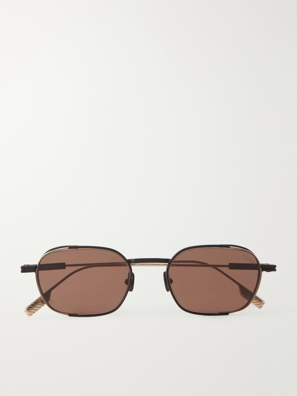 Zegna Round-Frame Titanium Sunglasses - Men