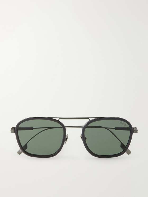 Zegnaeyewear Round-Frame Titanium Sunglasses