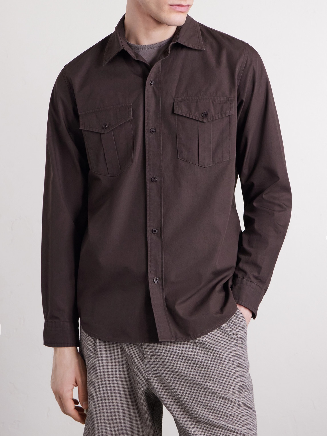  A.p.c. - Warren Organic Cotton Shirt - Men - Brown - Xs 