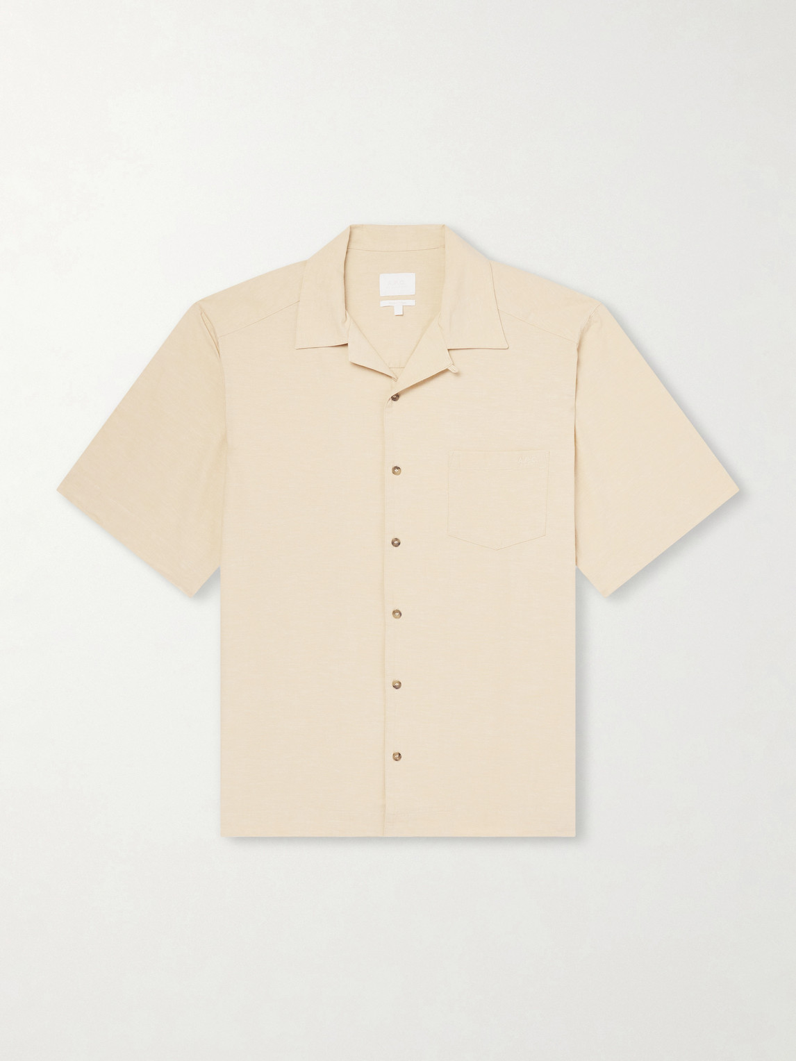 A.P.C. Jude Camp-Collar Organic Cotton and Linen-Blend Shirten