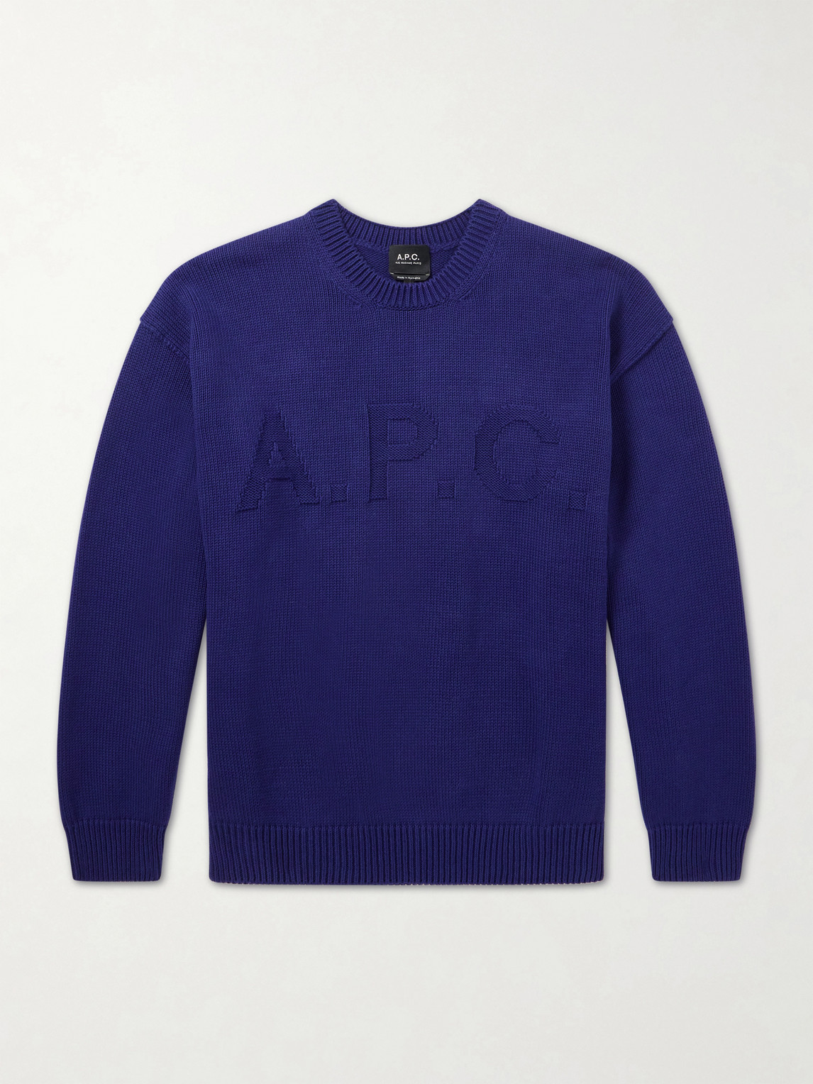 A.P.C. Logo-Intarsia Cotton Sweateren