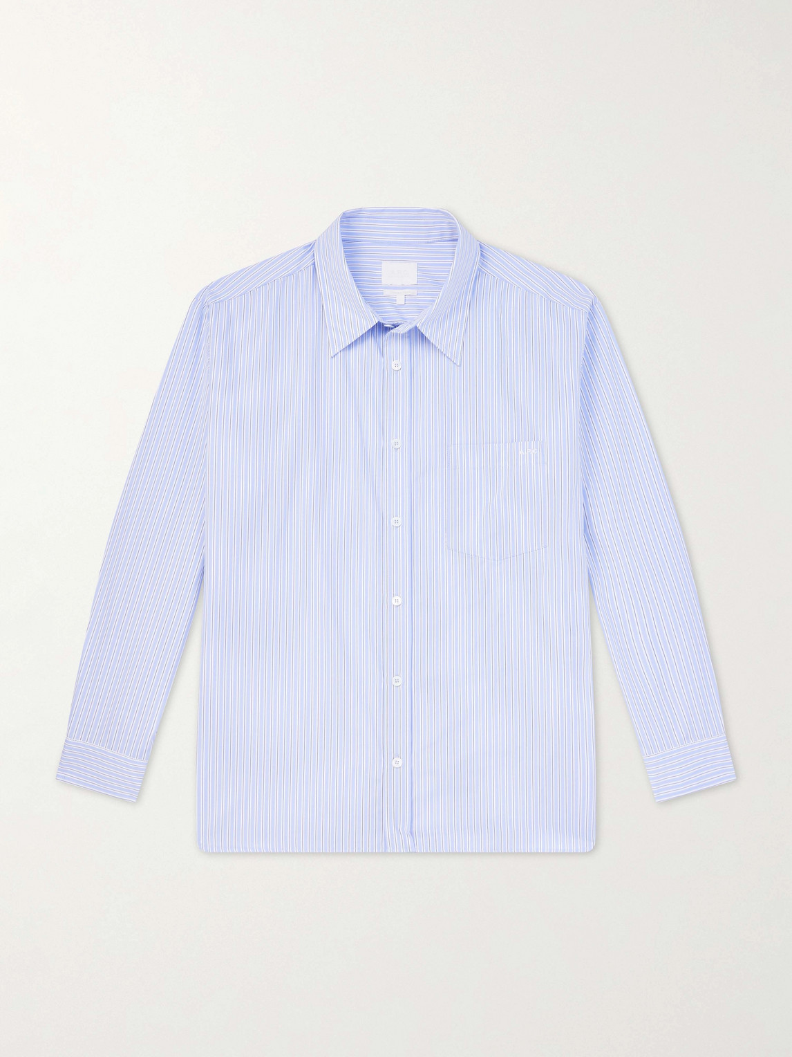 A.P.C. Malaury Logo-Embroidered Striped Cotton-Poplin Shirt - Men