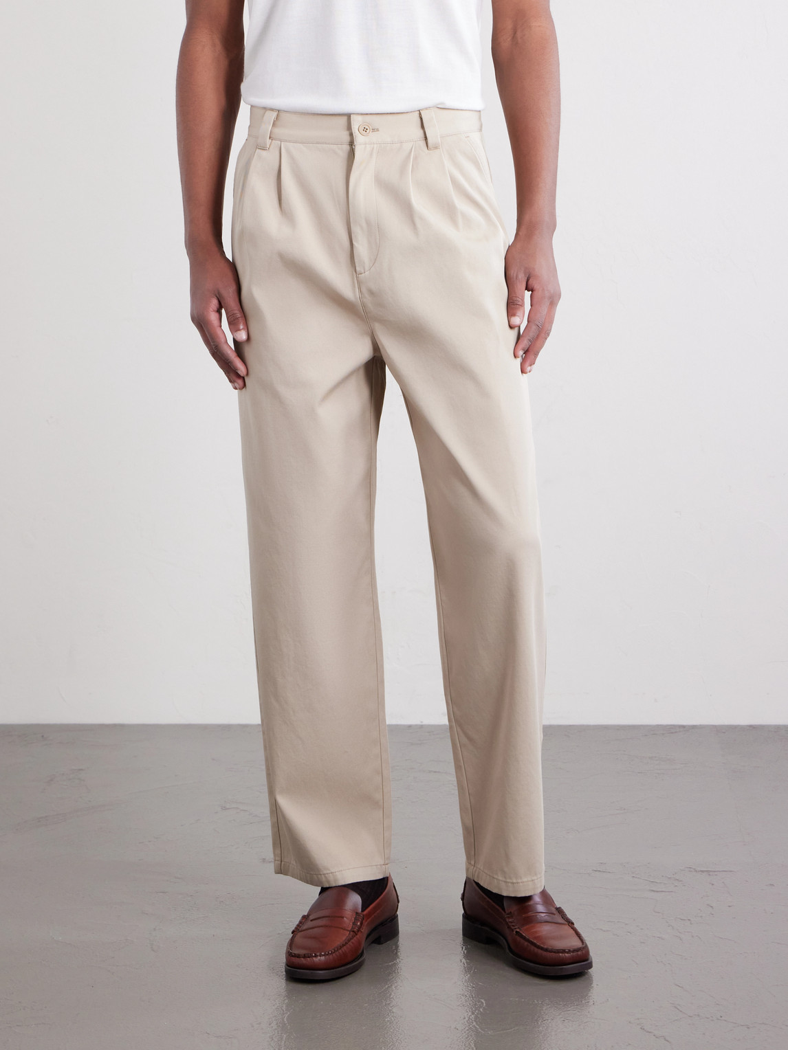  A.p.c. - Ricky Pleated Wide-leg Cotton Trousers - Men - Neutrals - It 46 