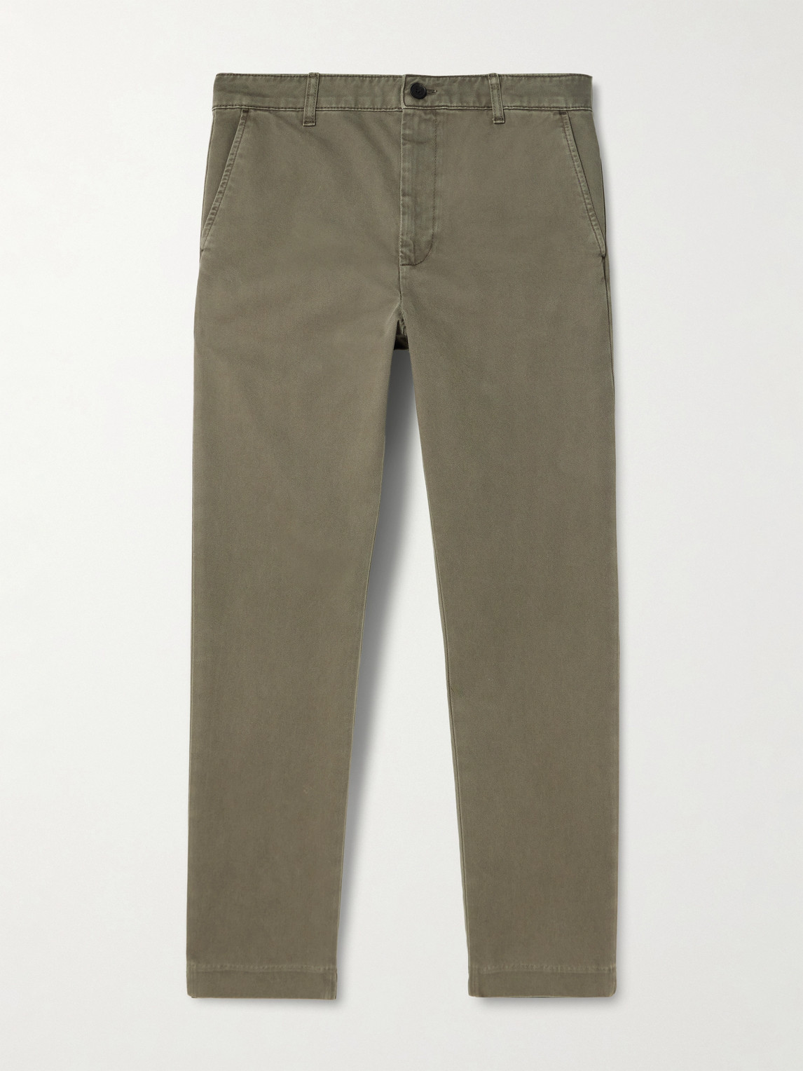 Frame The Straight Cotton-twill Chinos In Purple