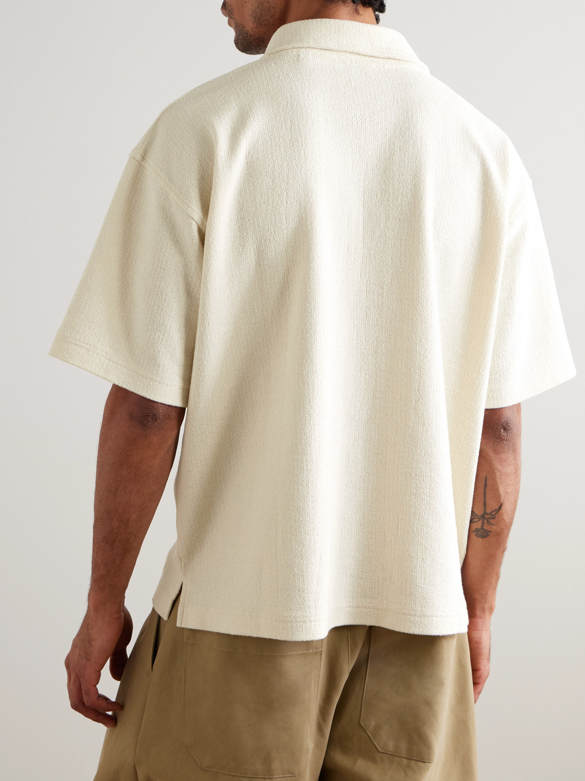  Frame - Textured Cotton-blend Polo Shirt - Men - Neutrals - S 