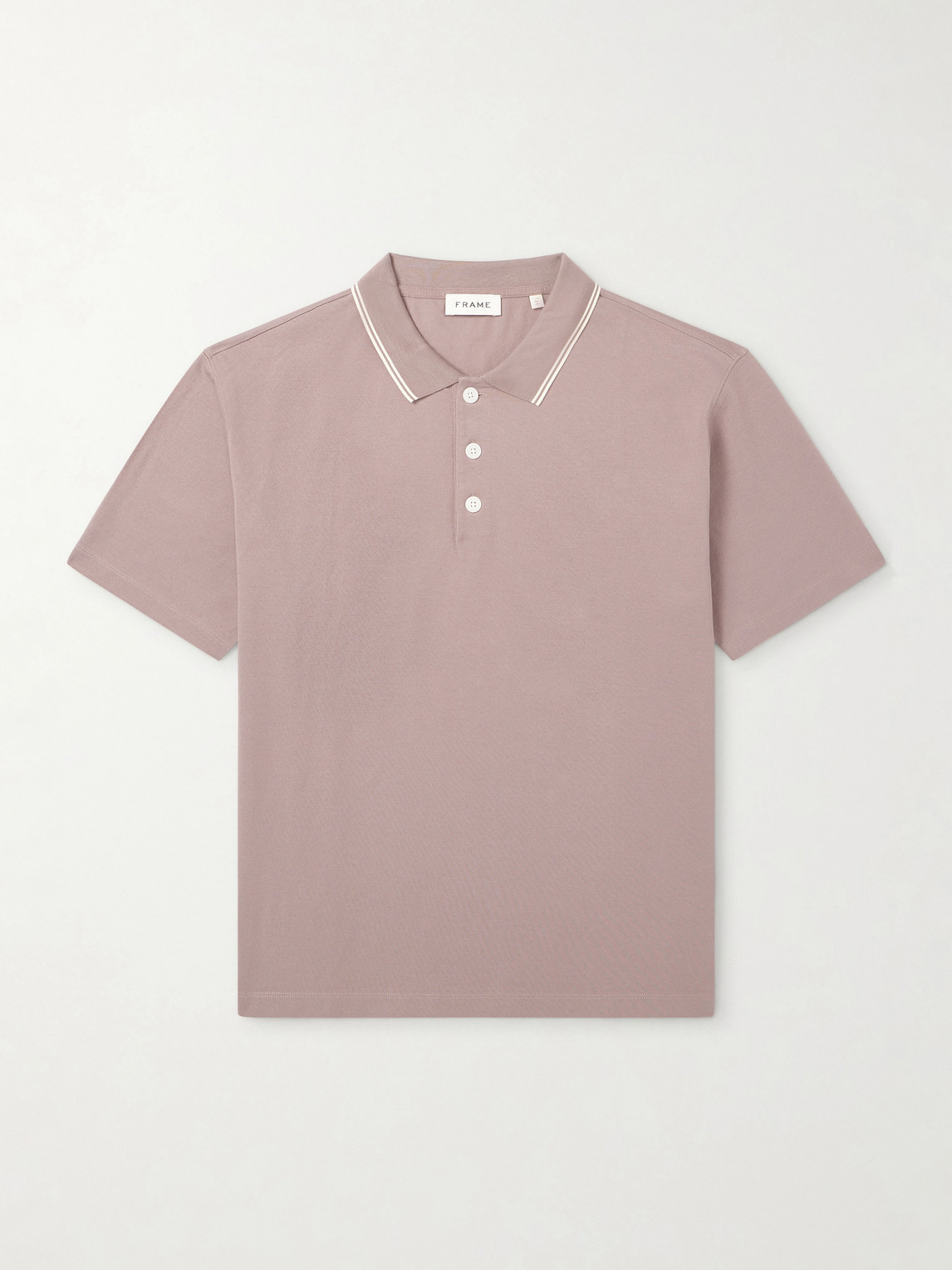 Frame triped Cotton-Piqué Polo hirt - Men