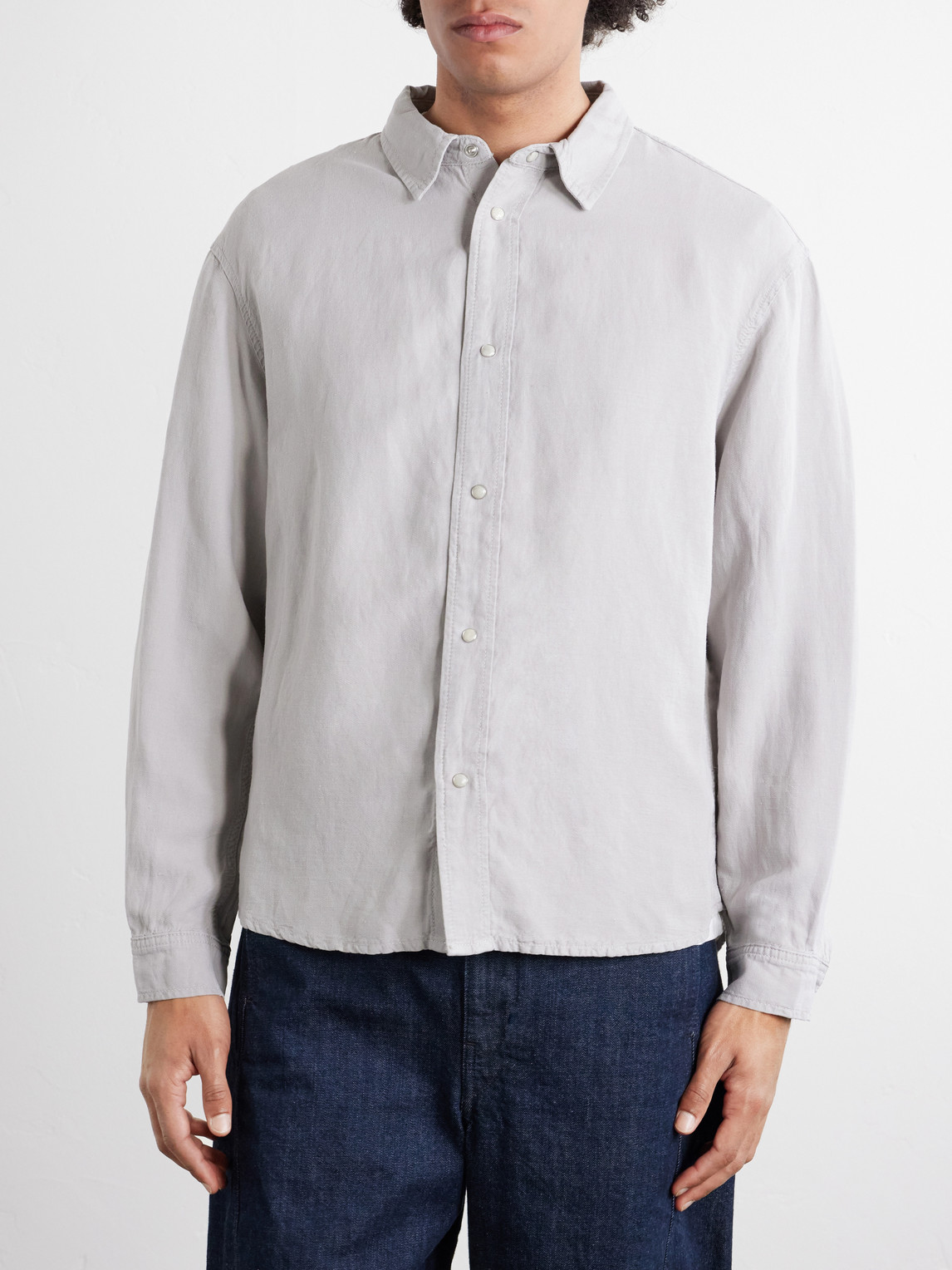  Frame - Lyocell And Cotton-blend Shirt - Men - Gray - Xs 