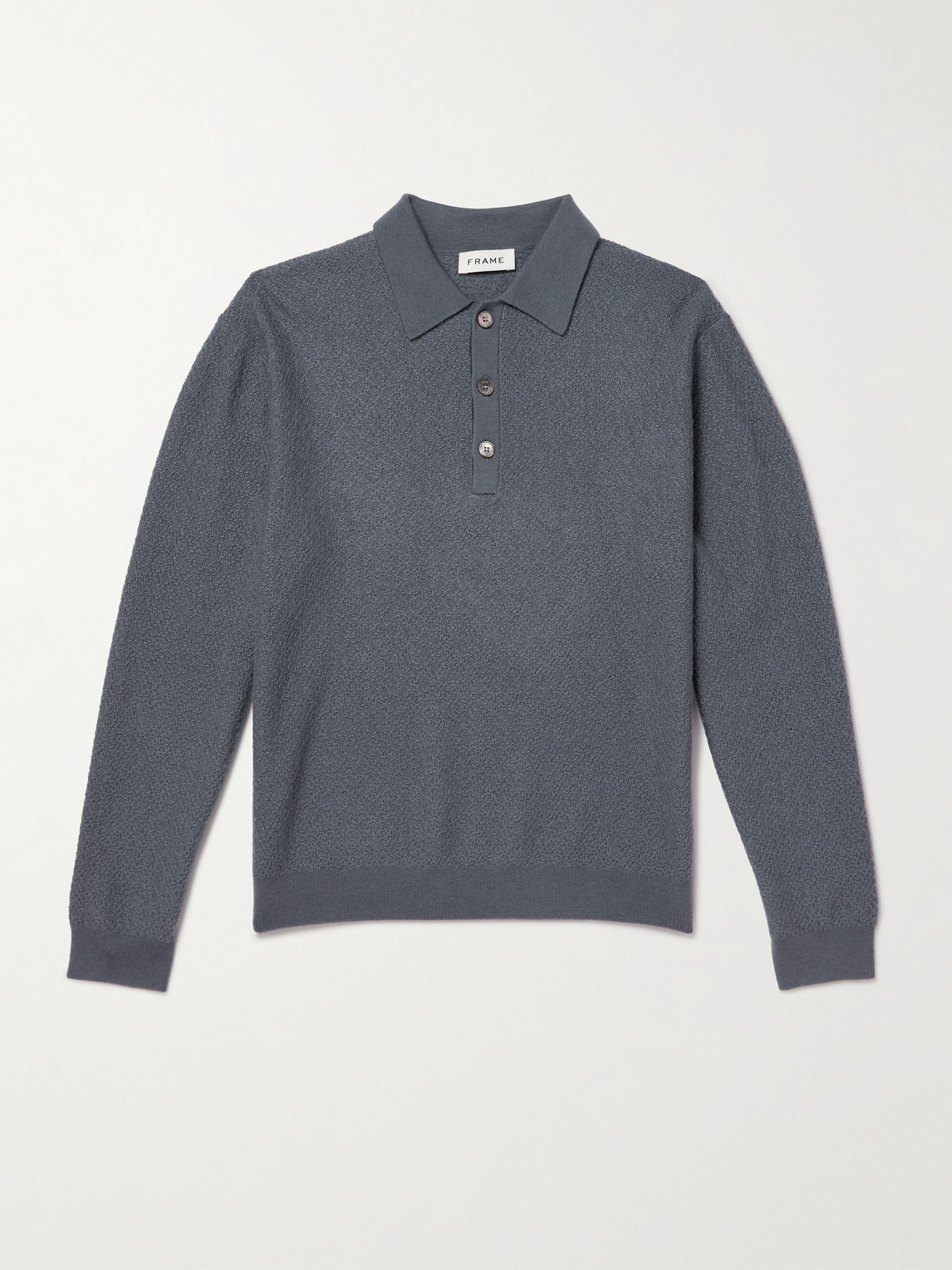 Frame Wool Polo Sweater In Gray