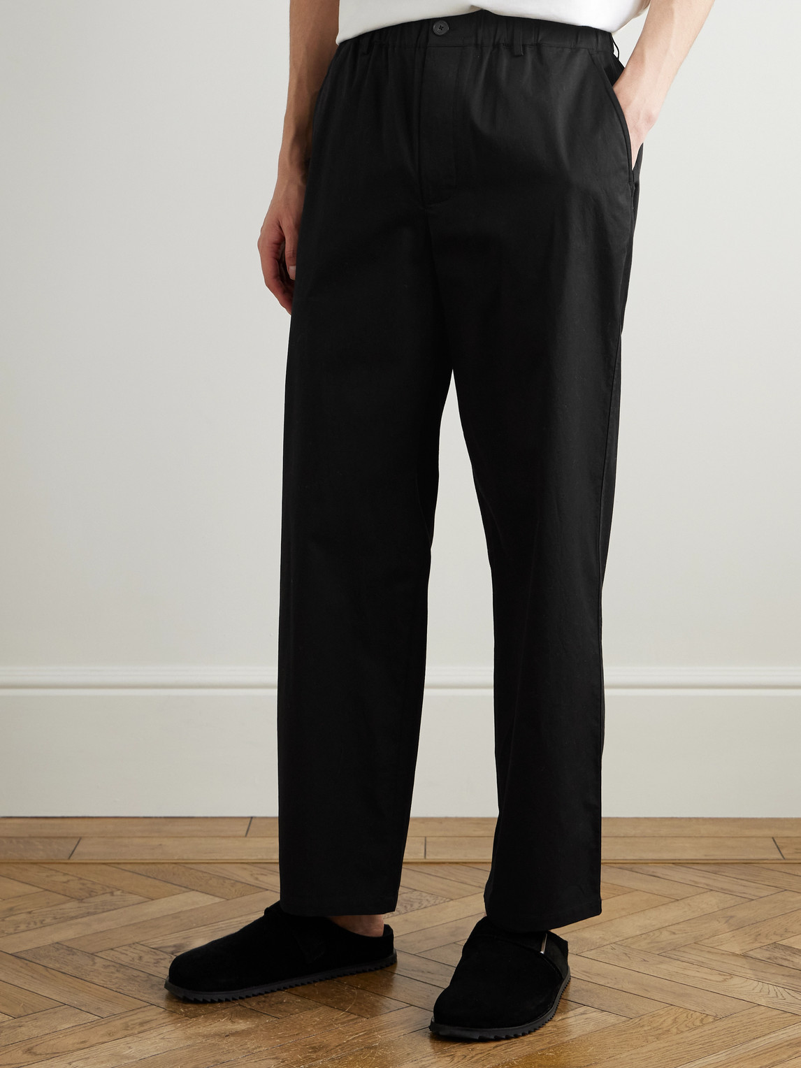  Frame - Relaxed Straight-leg Cotton Trousers - Men - Black - M 
