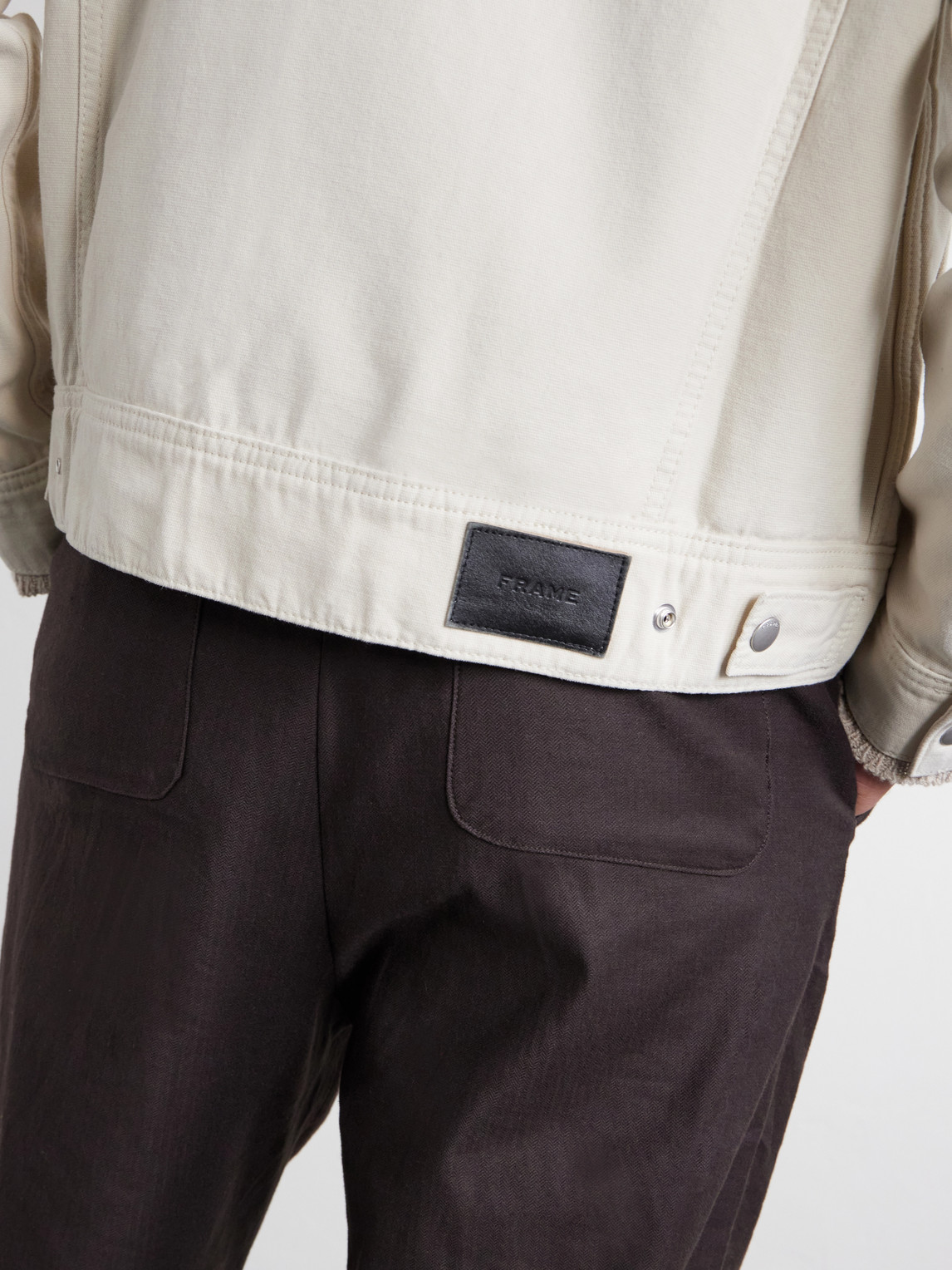 Frame Canvas Trucker Jacket Off White In Neutral