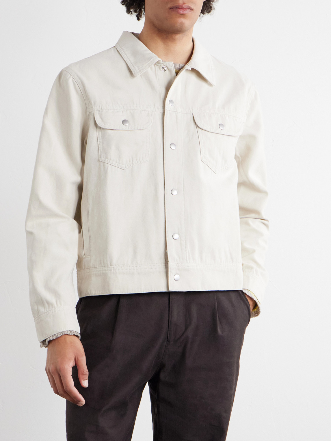 Frame Canvas Trucker Jacket Off White In Neutral