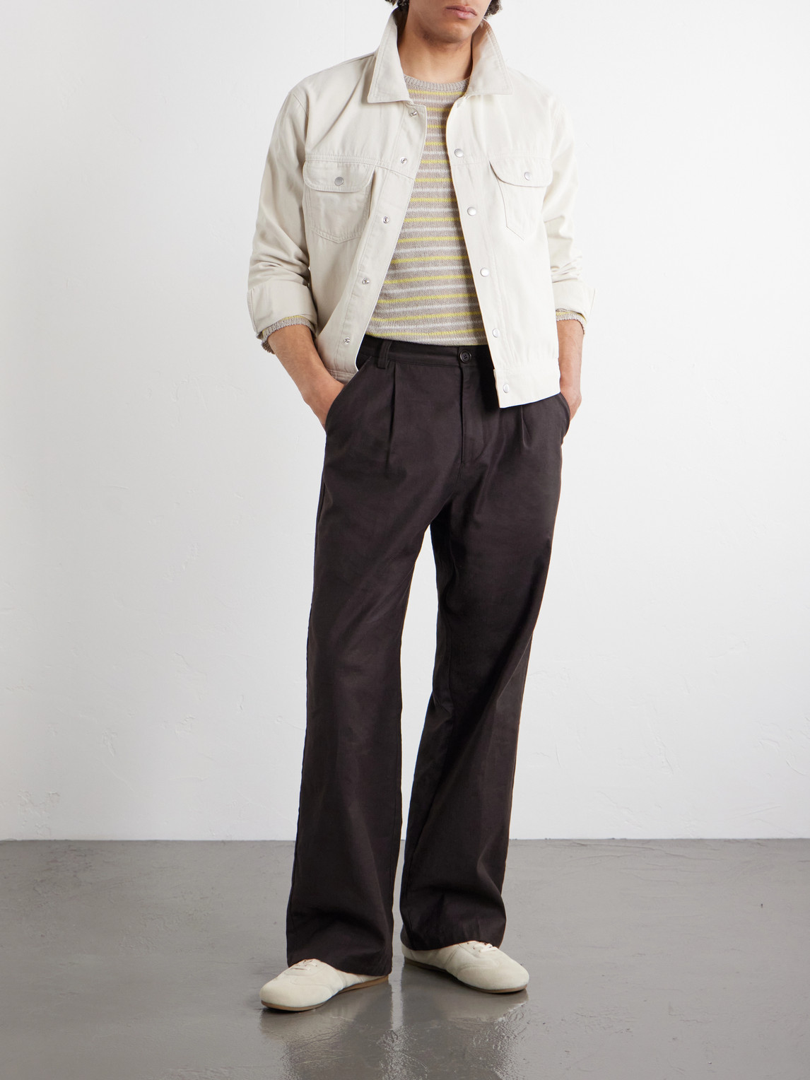 Frame Canvas Trucker Jacket Off White In Neutral