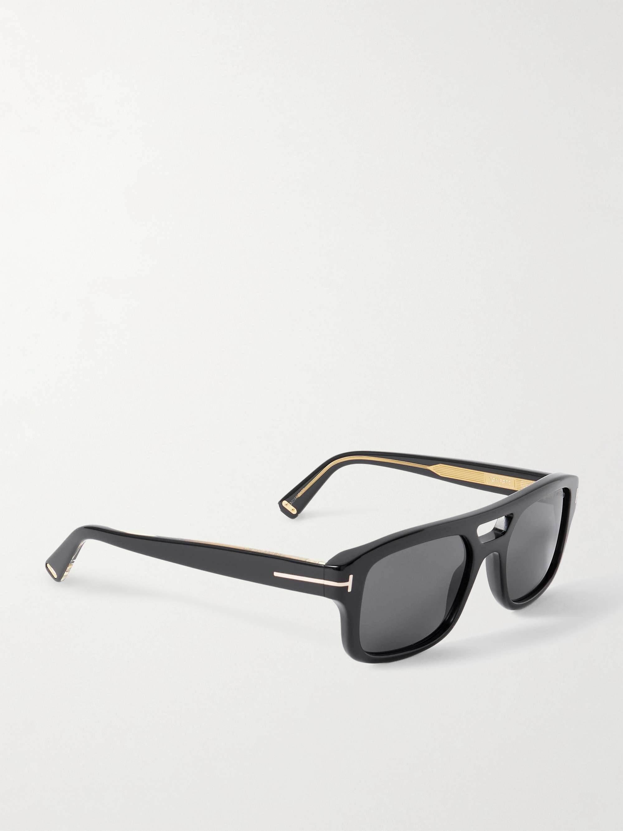 NWT Tom Ford Black Sunglasses with Gold Accent TOM FORD Icon Collection Sunglasses | Neiman Marcus main image 3